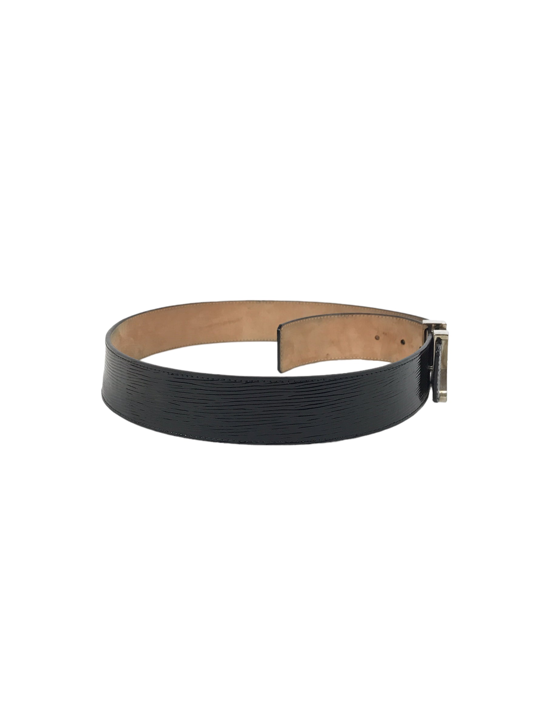 Black Epi Leather LV Belt w/SHW