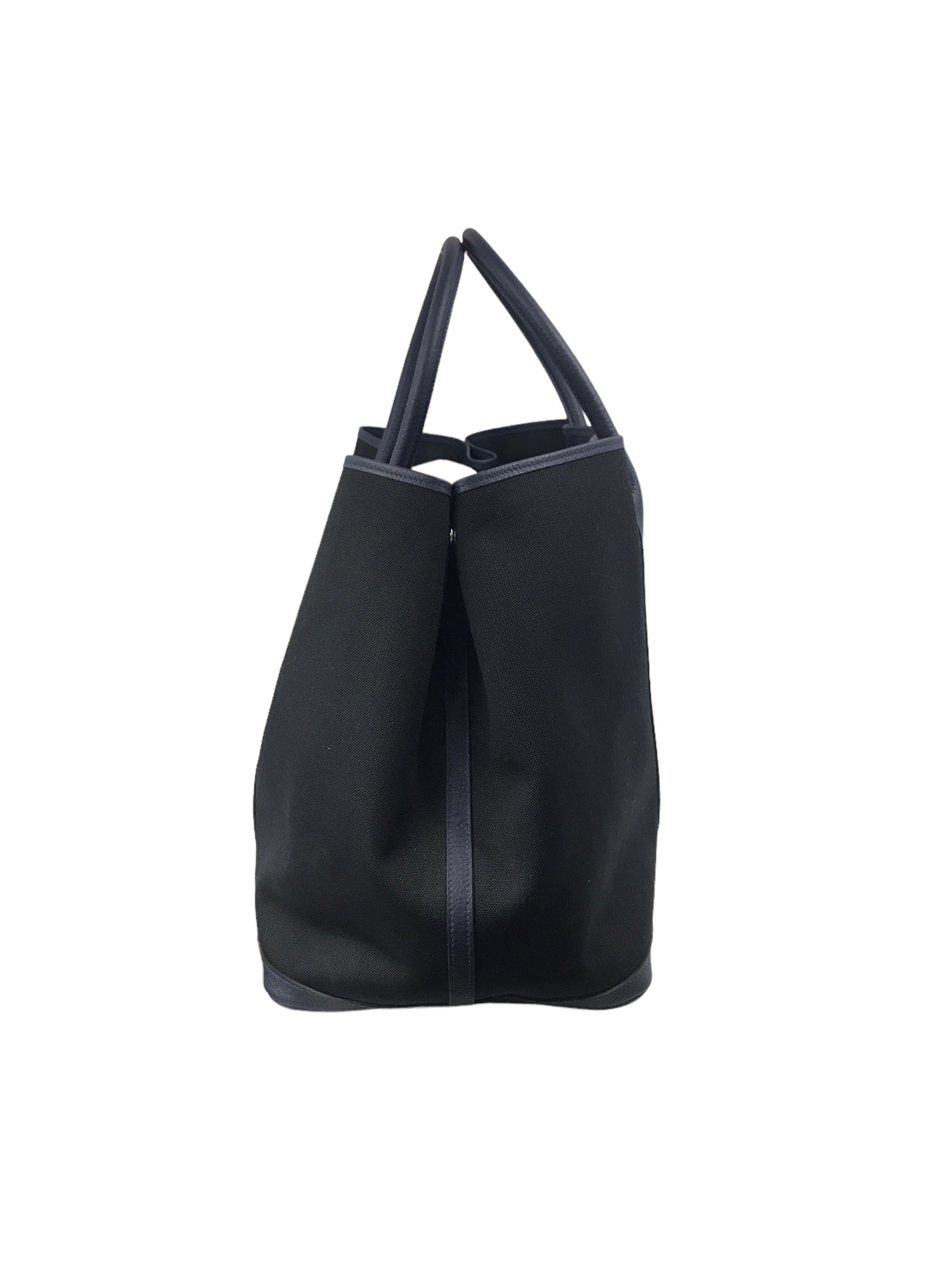 Black Toile Militaire and Navy Negonda Leather Garden Party 49 Tote w/PHW