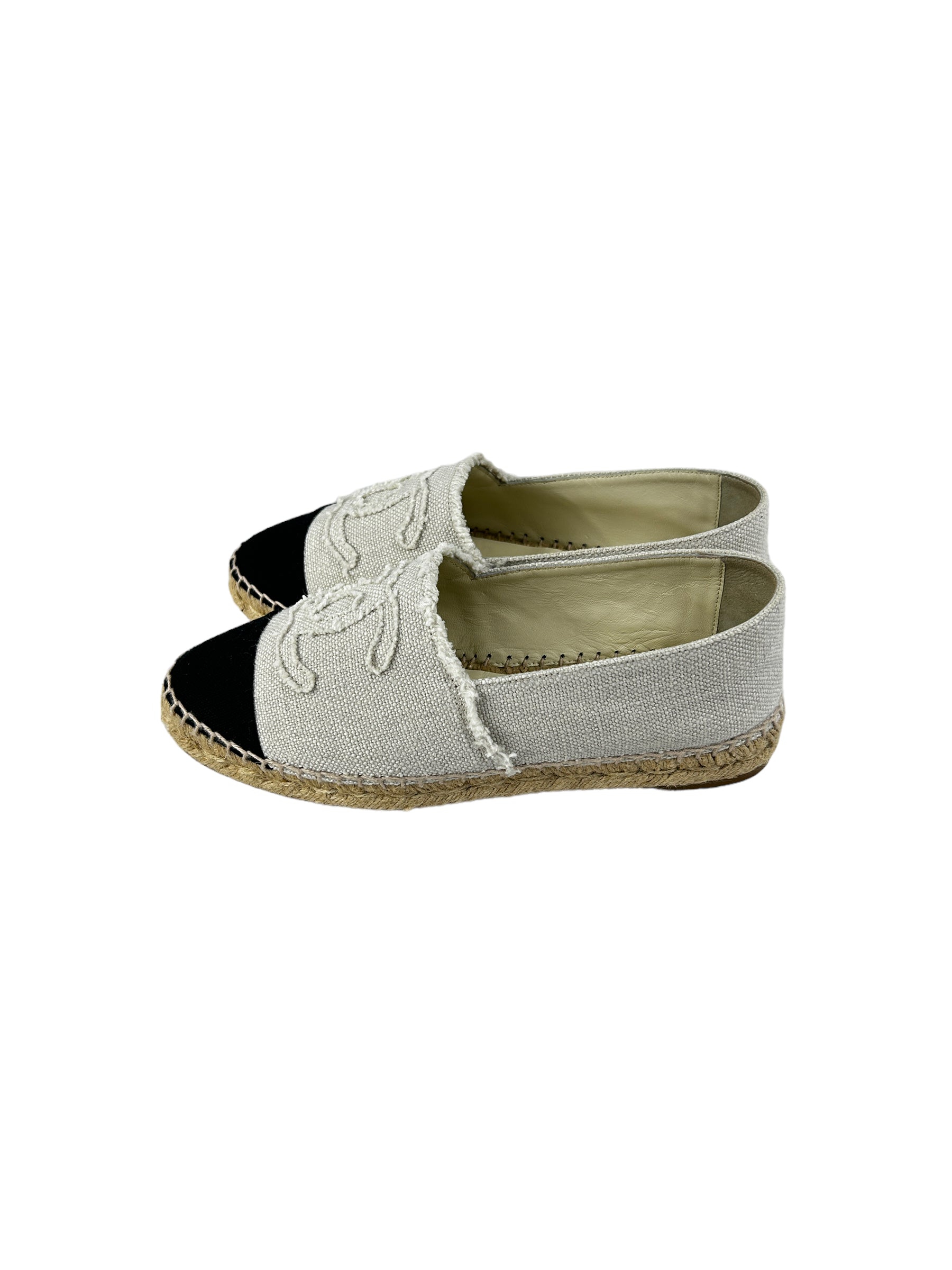 Black/ Off- White CC Cotton Canvas Espadrilles