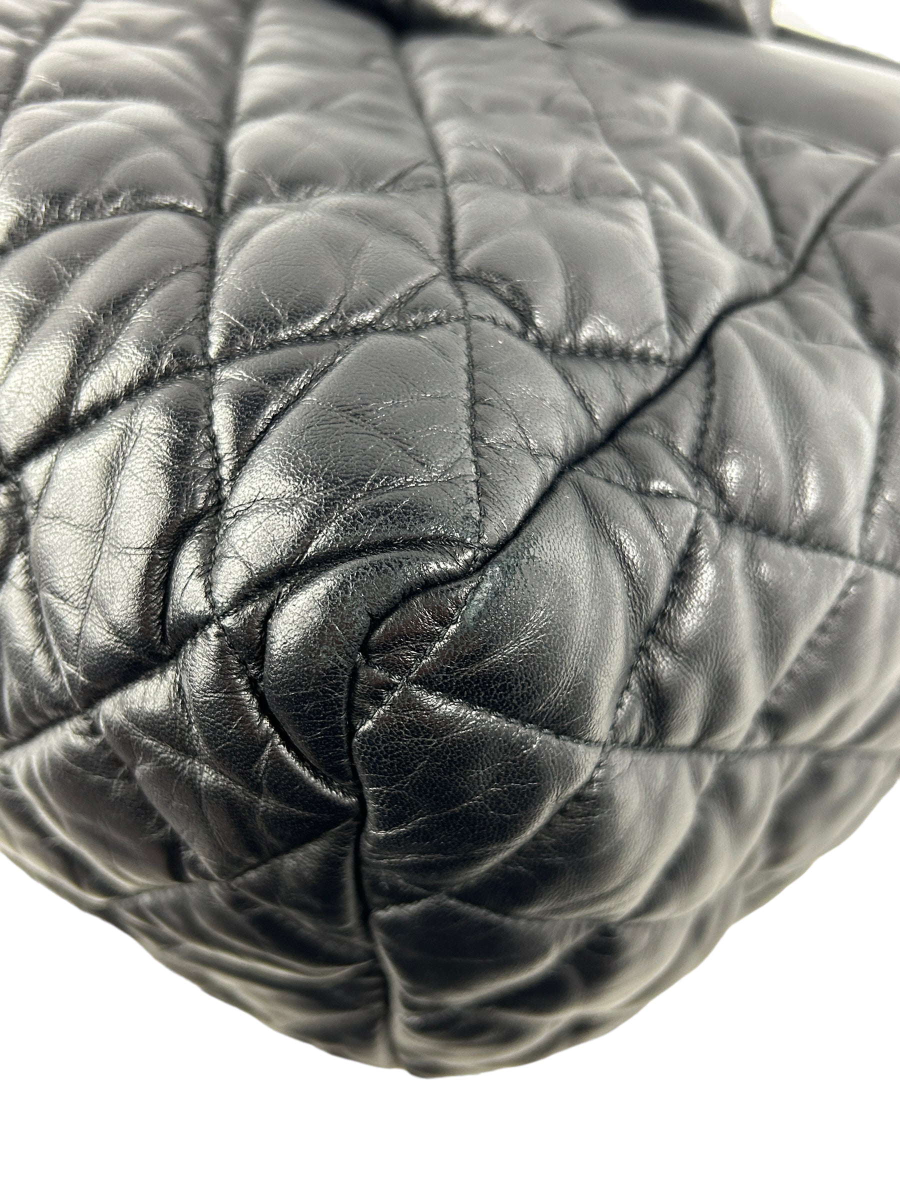 Black Quilted Lambskin Coco Cocoon Bowler Travel Bag w/SHW