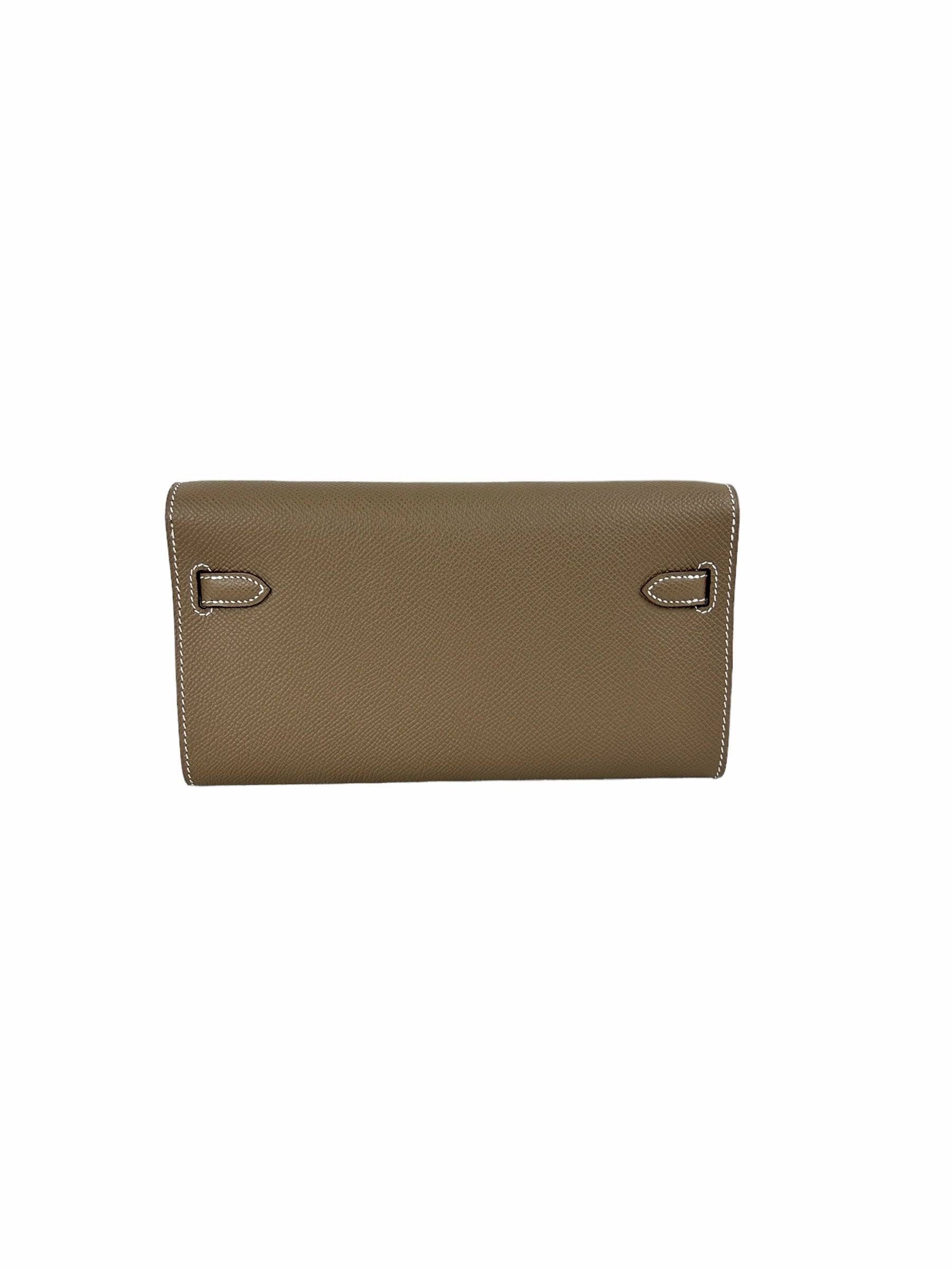 Etoupe Epsom Leather Kelly To Go Wallet w/GHW