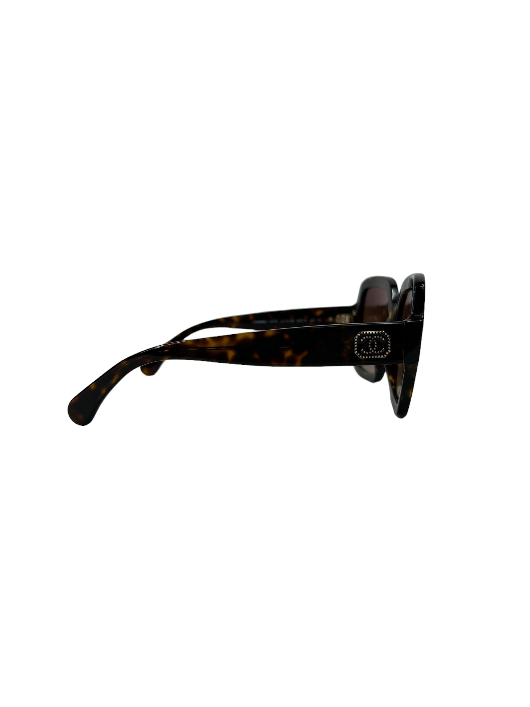 Brown Tortoise Acetate Square Frame Sunglasses