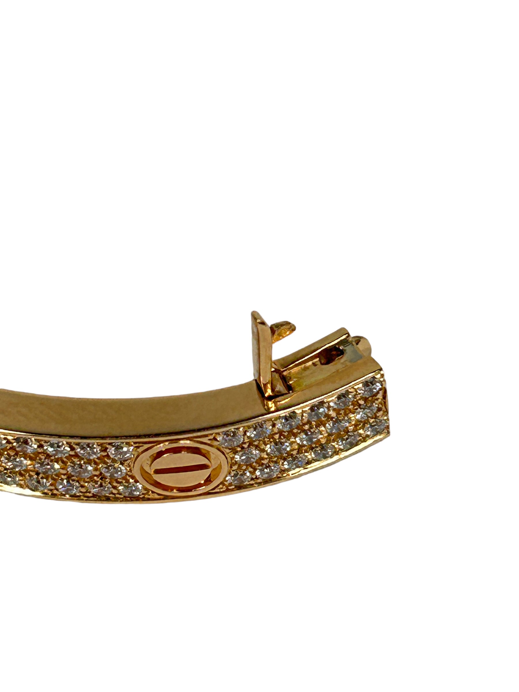 18K Rose Gold Diamond Paved Love Bracelet-ON LAYAWAY