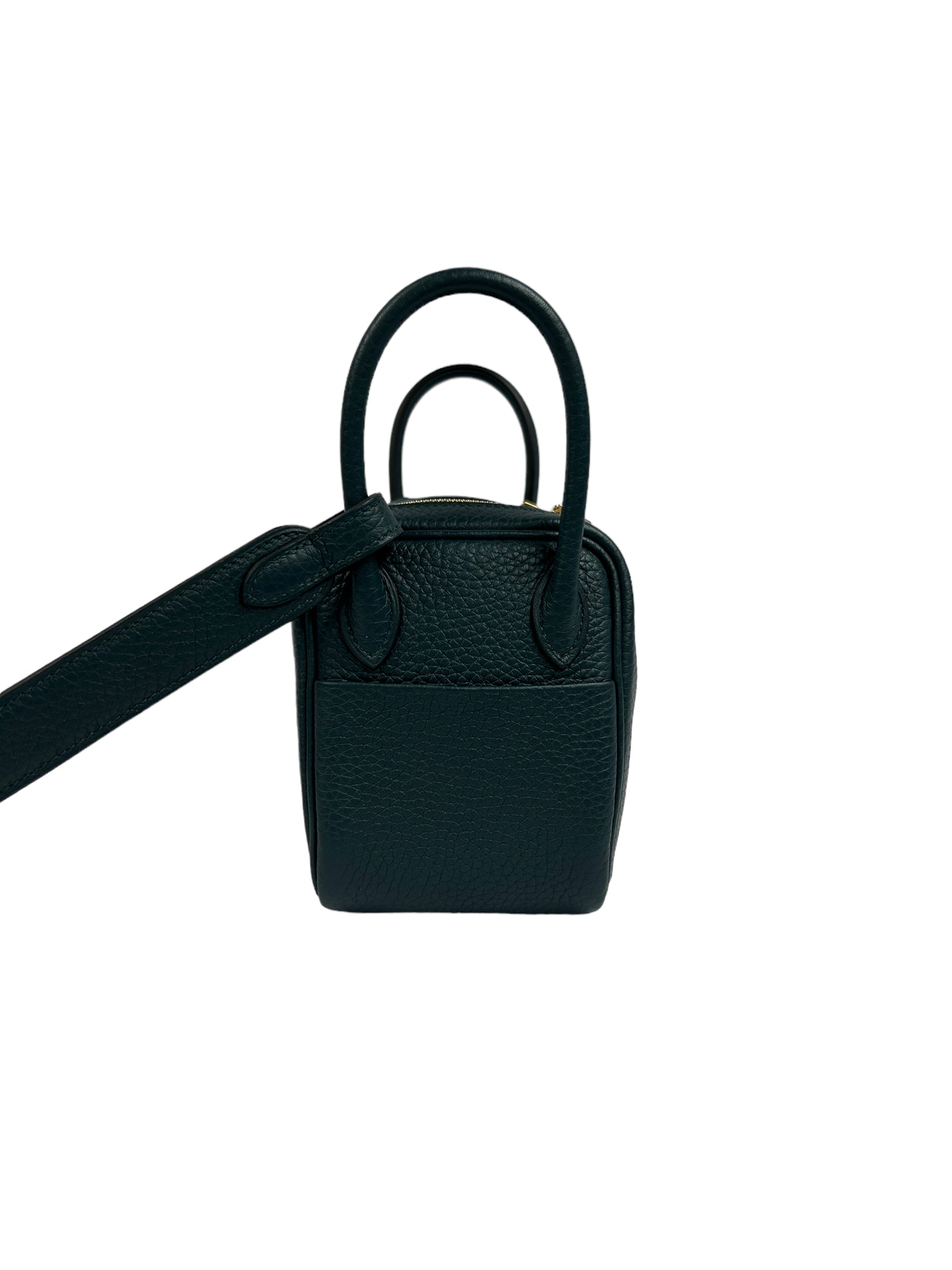 Vert Cypress Clemence leather Mini Lindy w/GHW