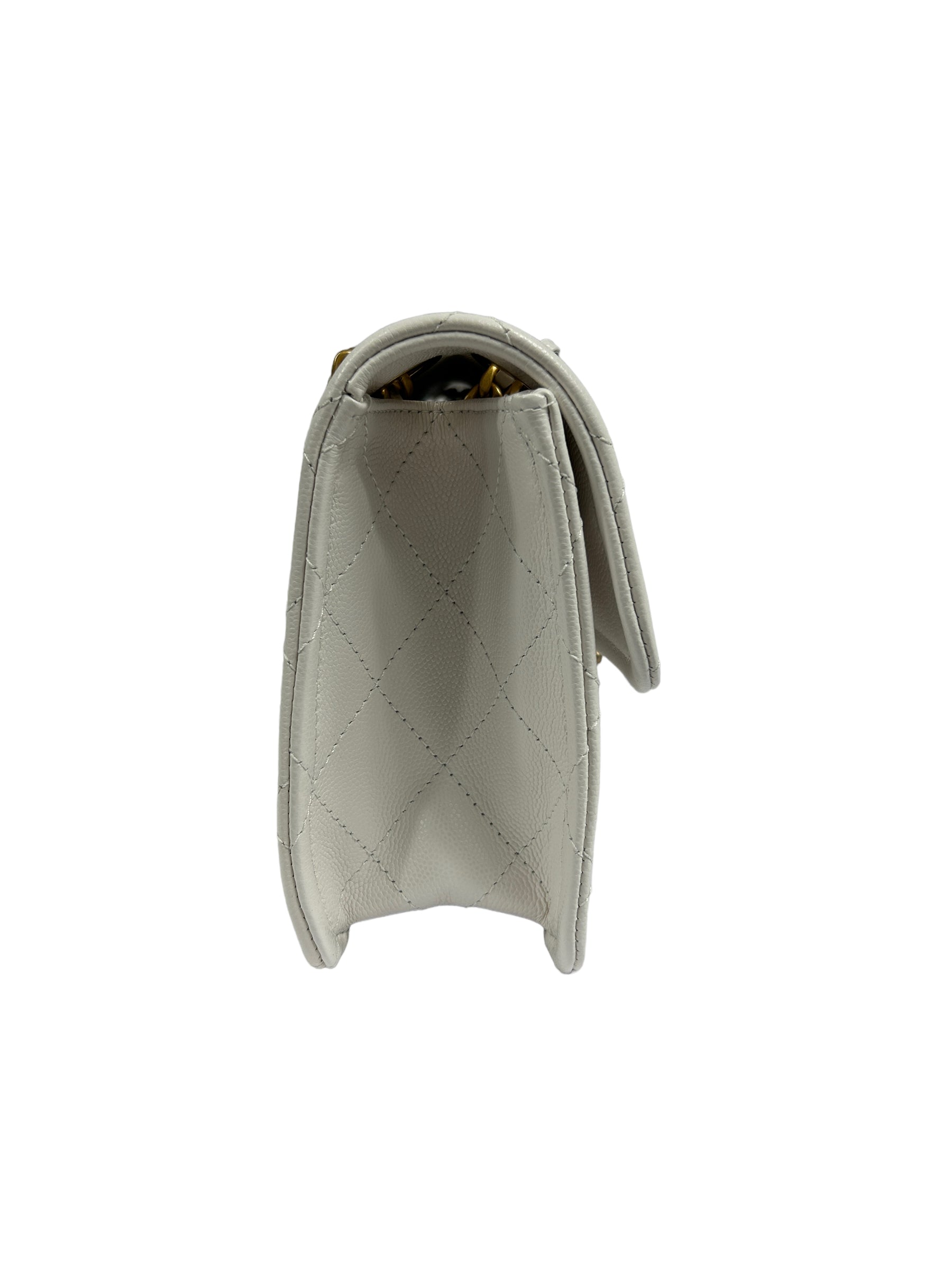 White Caviar CC Timeless Flap Bag w/AGHW