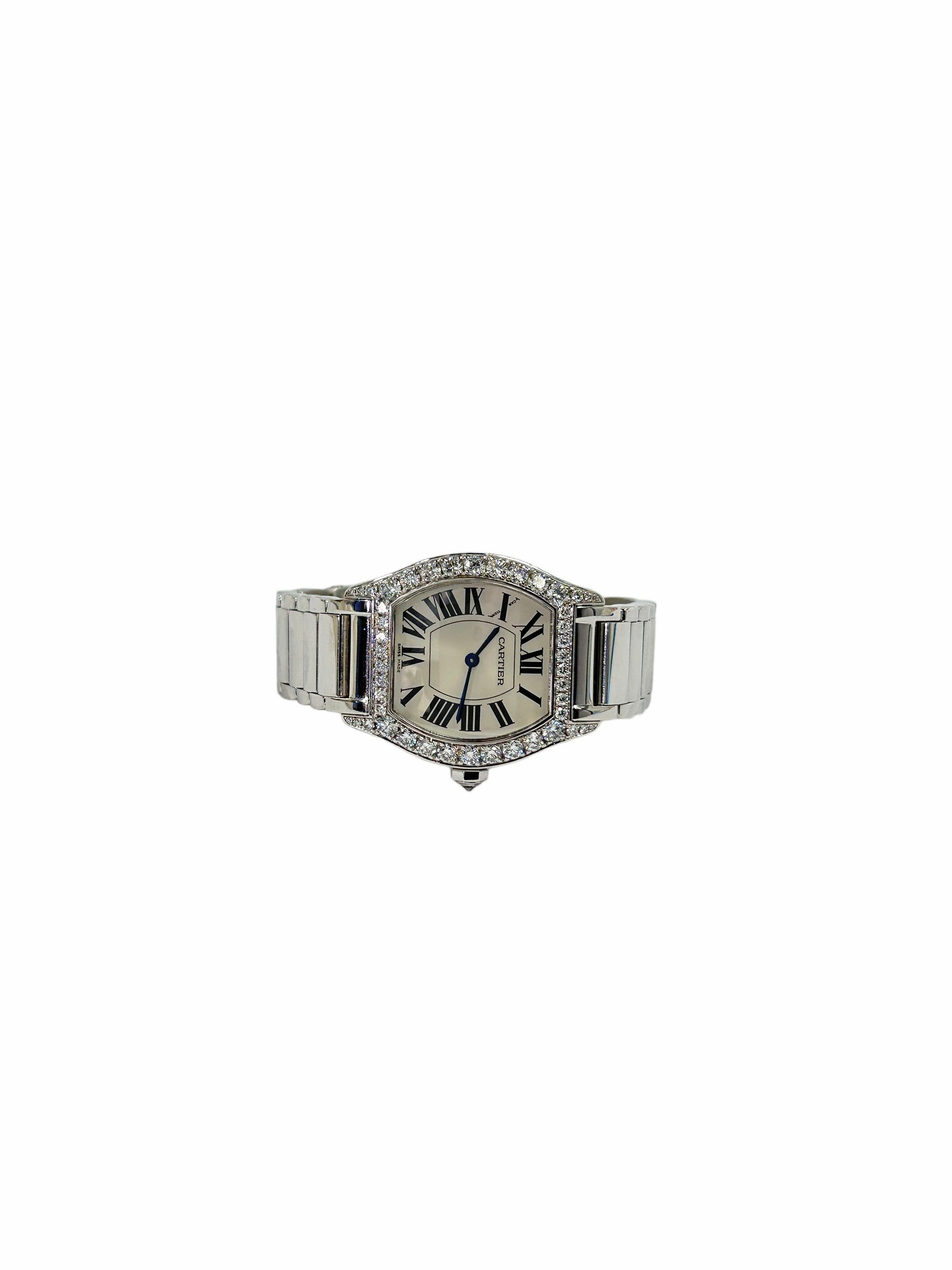 18K White Gold/ Diamond Bezel/Silver Dial Tortue Watch