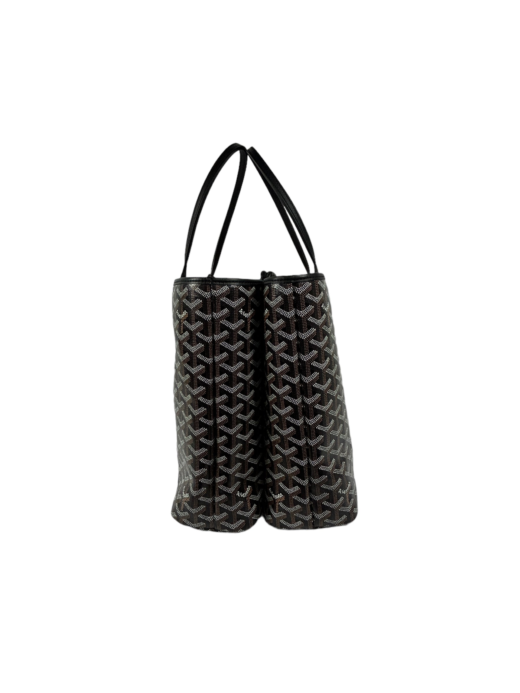 Black/Tan Goyardine Coated Canvas and Chevroches Calfskin Leather Isabelle PM Tote Bag w/SHW