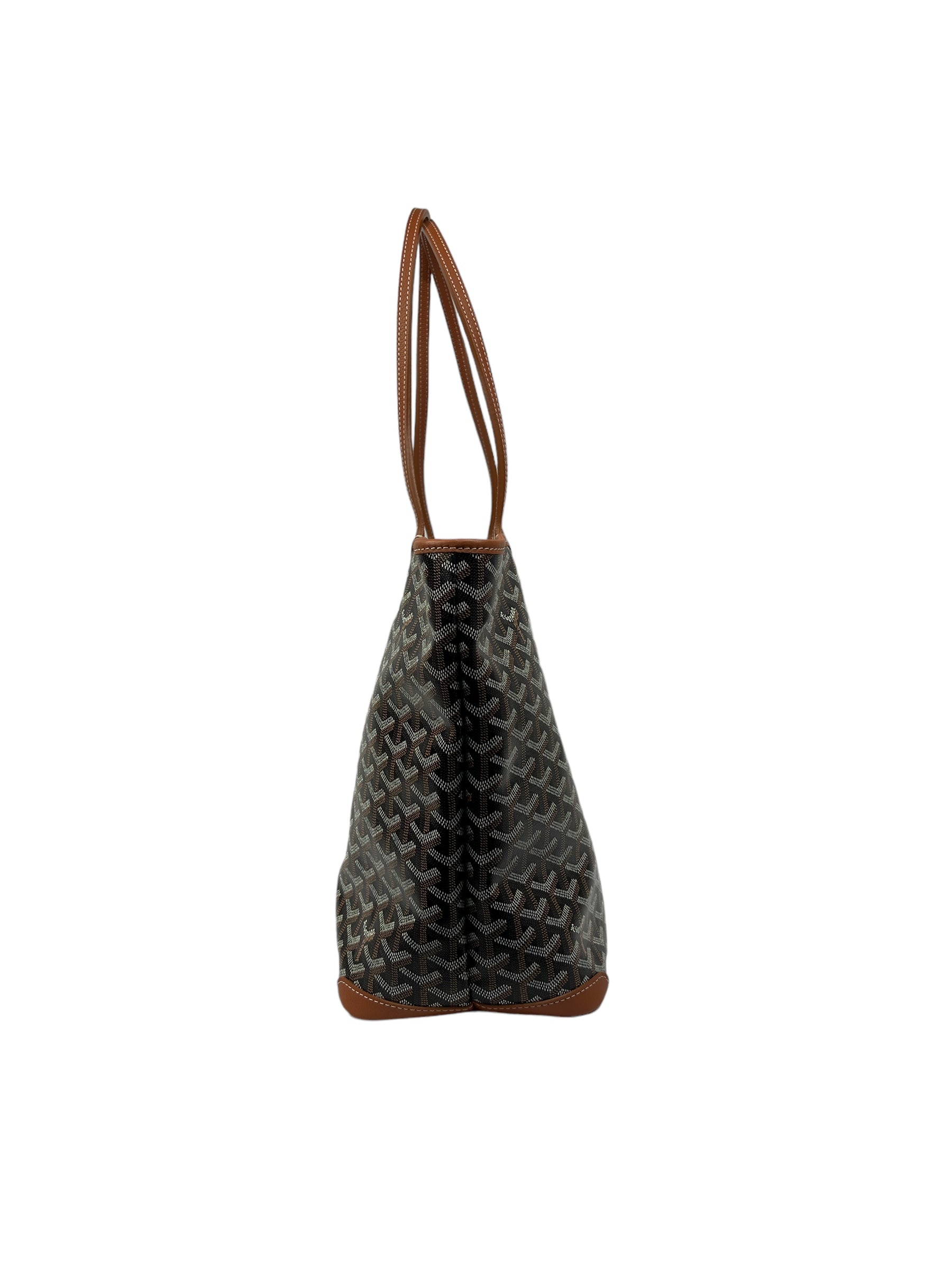 Goyardine Coated Canvas Black/Tan and Chevroches Calfskin leather Artois Tote Bag