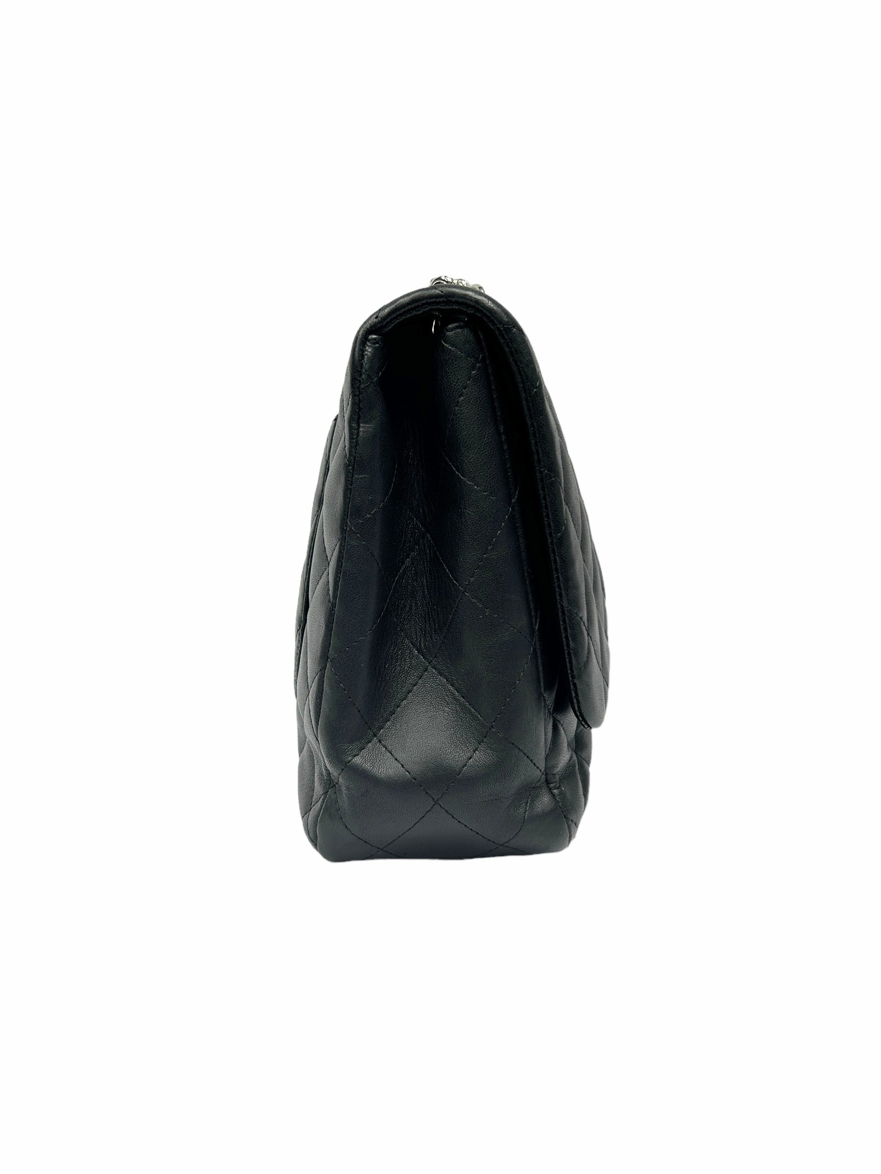 Black Quilted Lambskin Single Flap Classic Jumbo w/SHW