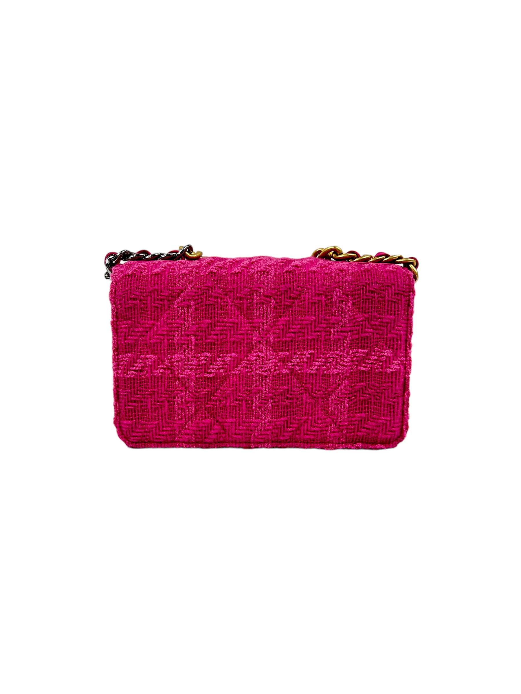 Hot Pink Tweed 19 Wallet On Chain w/AGHW/GHW/SHW/RHW- SOLD ON LAYAWAY