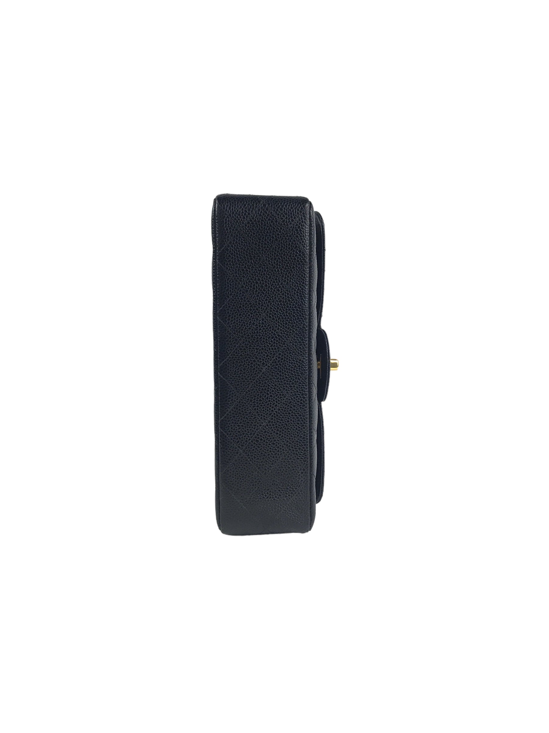 Black Caviar Small Double Flap Classic w/GHW