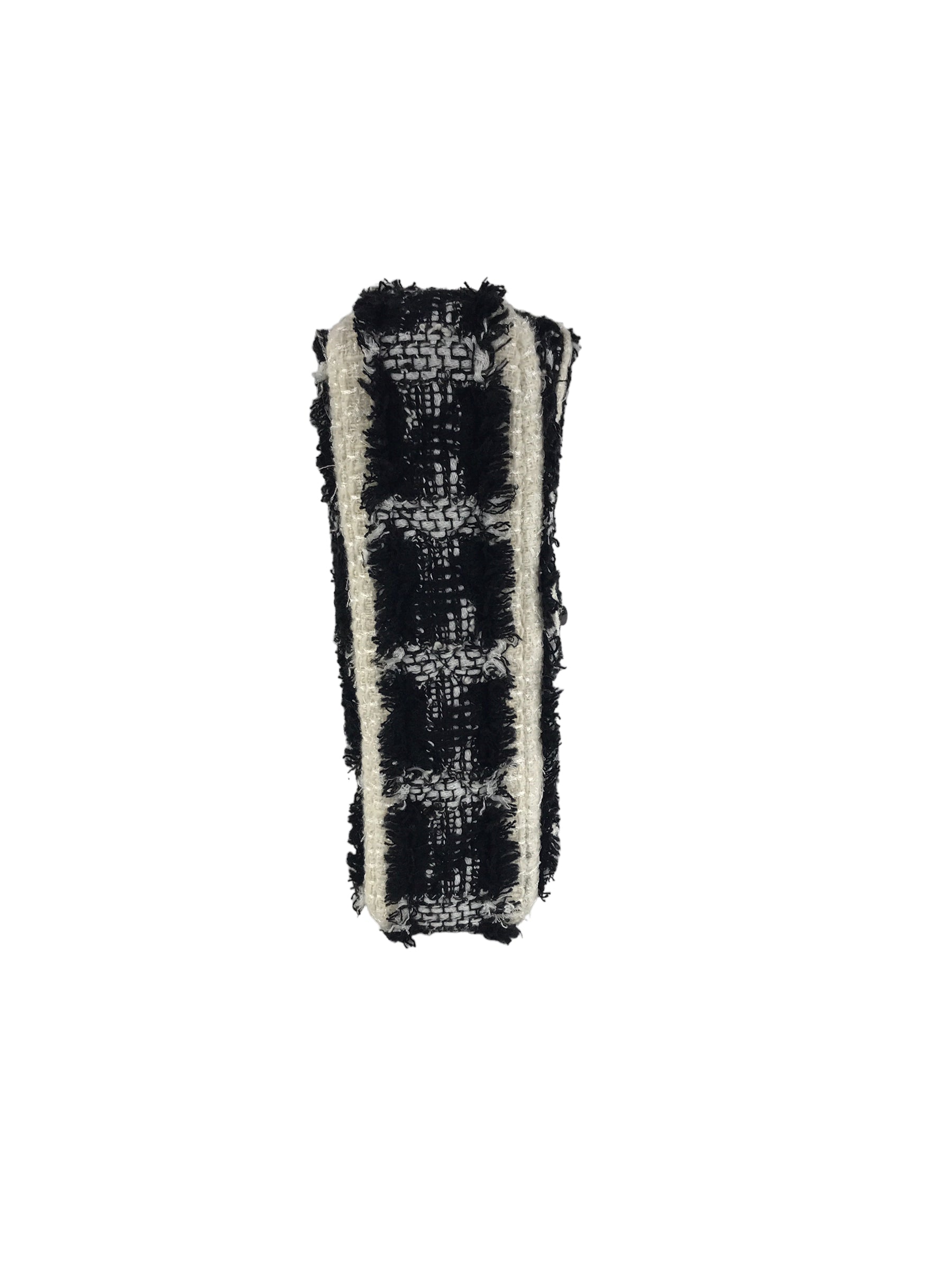 Black/White Tweed Double Flap Medium So Black Bag