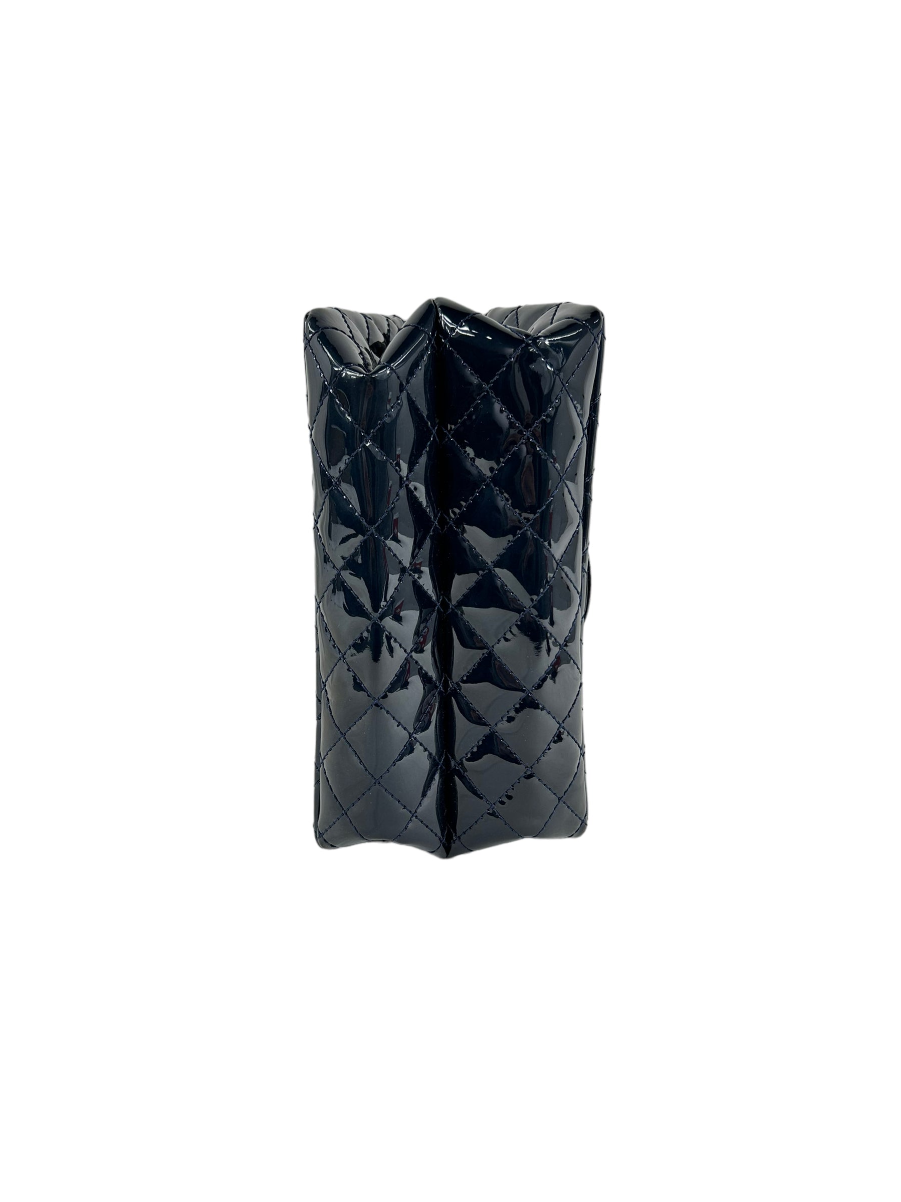 Chanel Dark Navy Blue Patent Quilted Reissue Flap W/AGHW