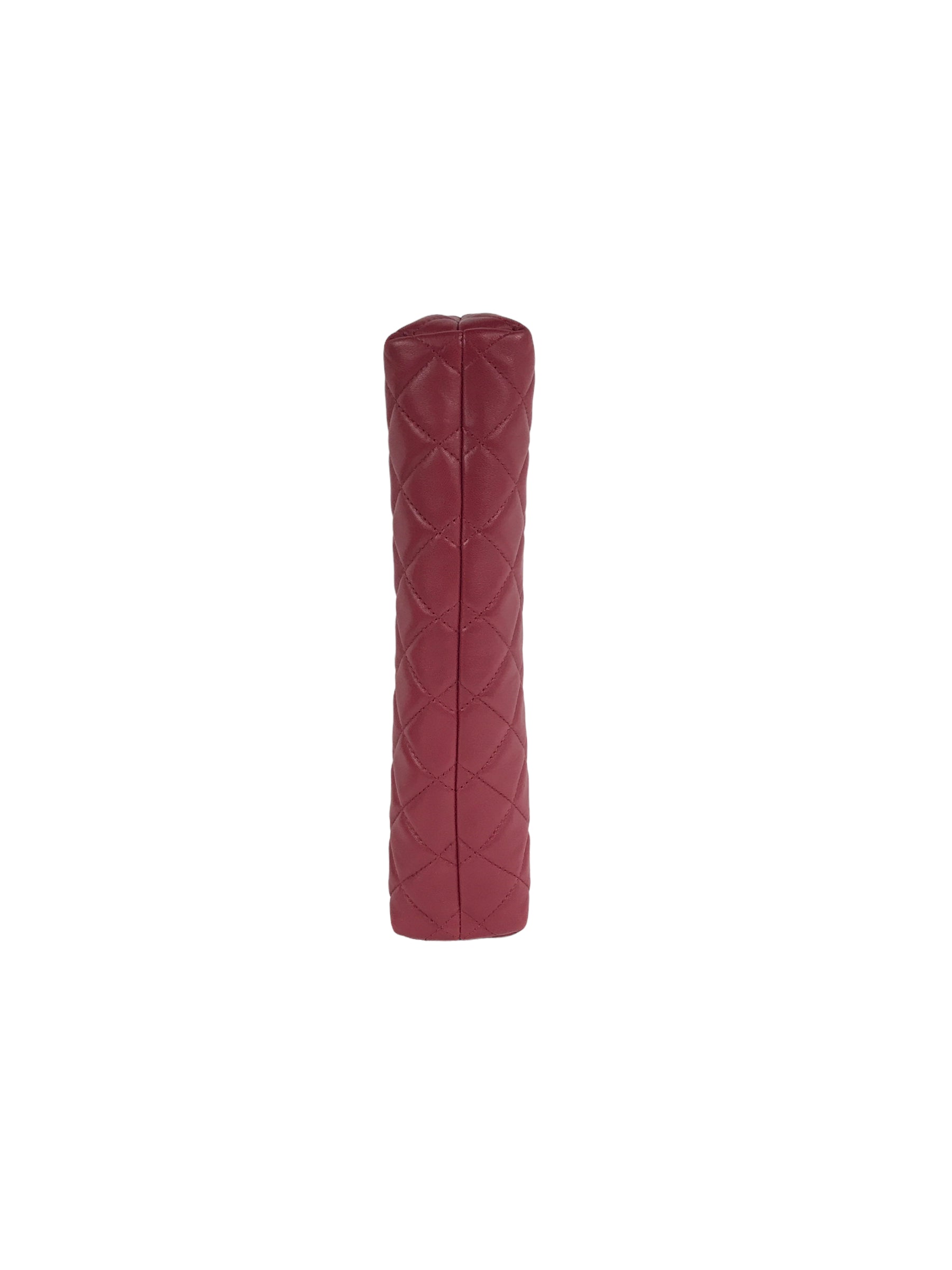 Red Quilted Lambskin CC Clutch W/SHW