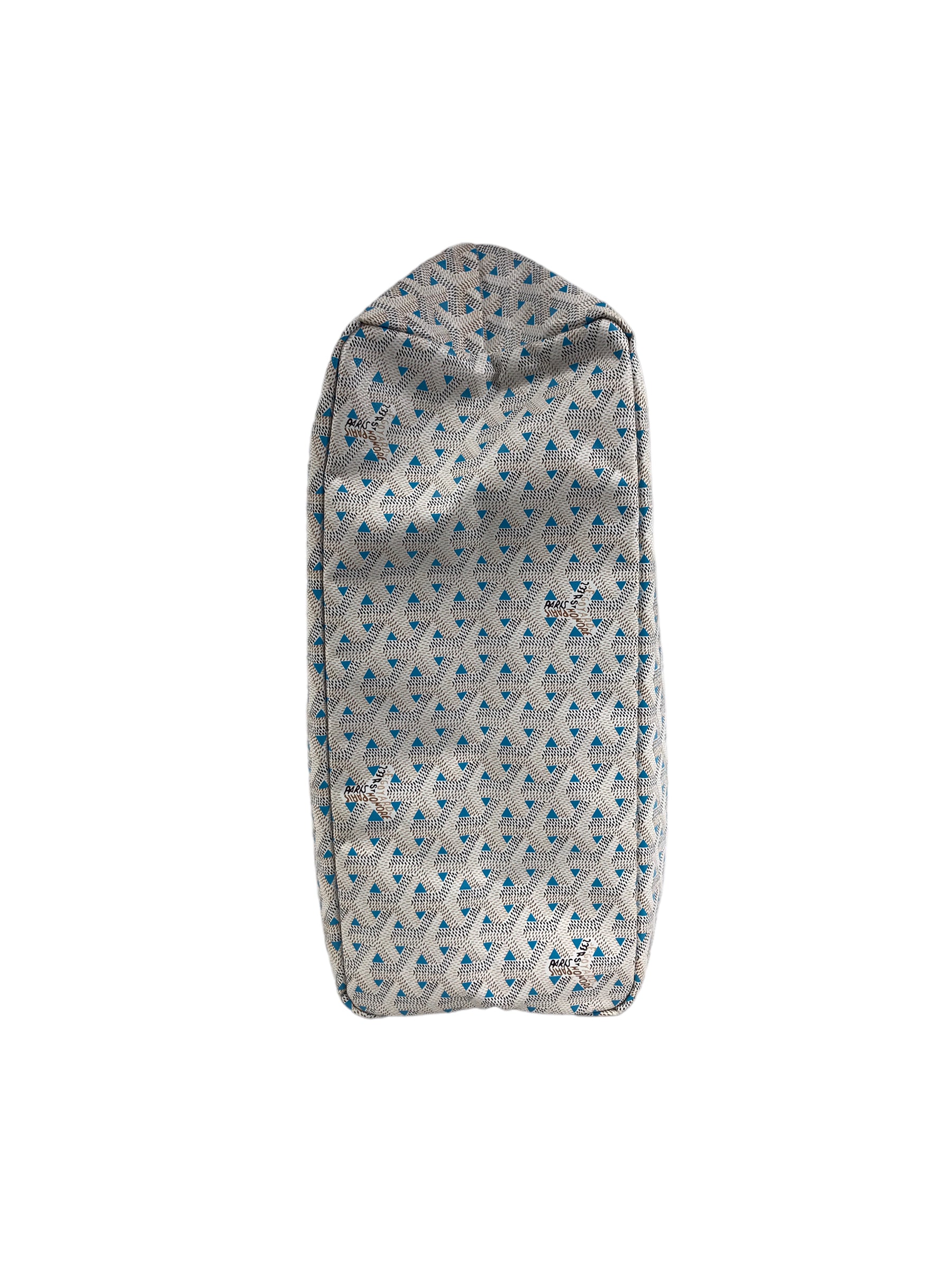 Limited Edition Blue and White Goyardine Canvas and Calfskin Saint Louis Claire-Voie PM Tote