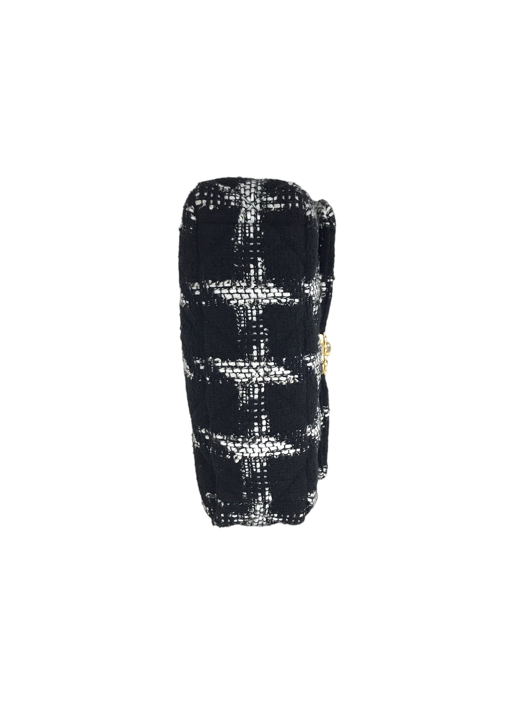 Black/ White Houndstooth Tweed Small 19 W/GHW