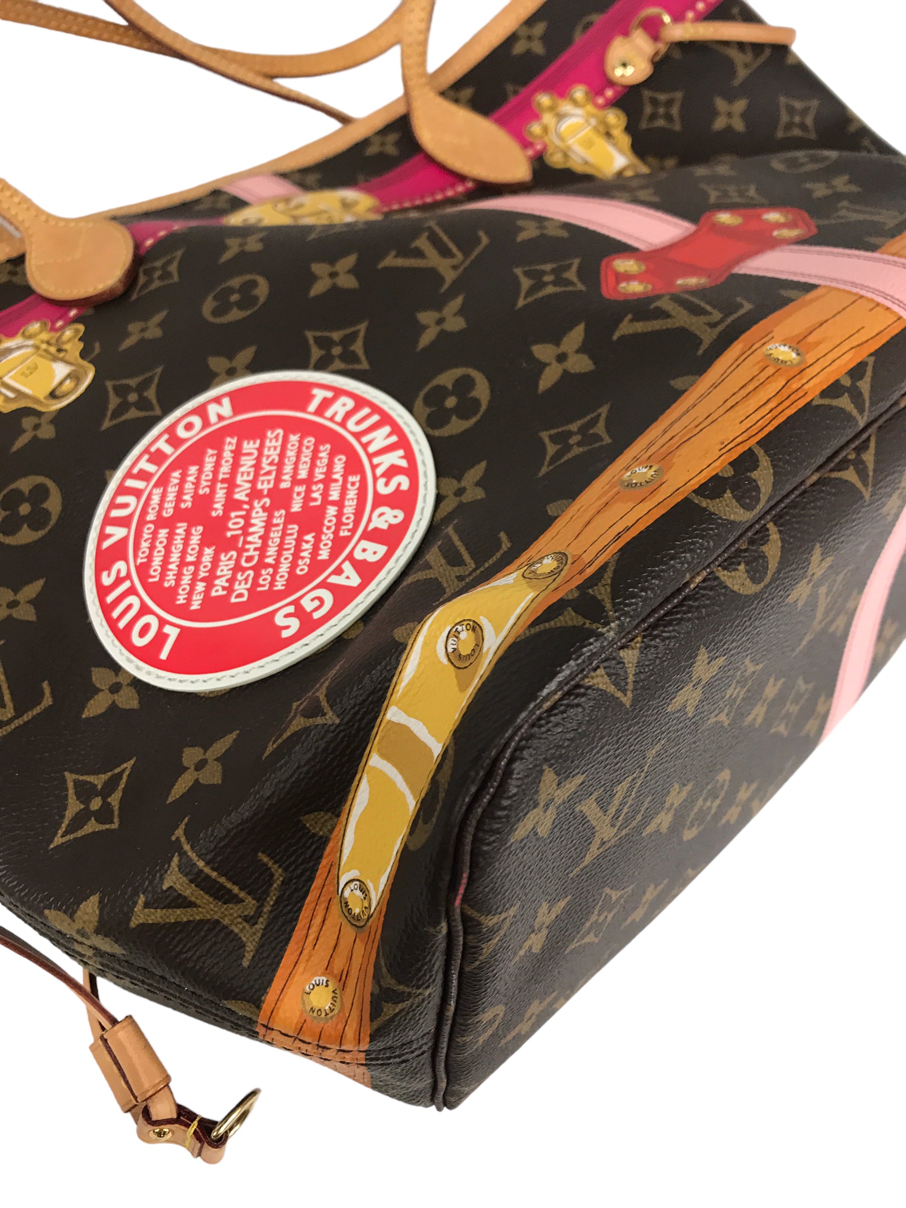 Brown Monogram Canvas “Summer Trunks” Neverfull MM Tote W/GHW- ON LAYAWAY