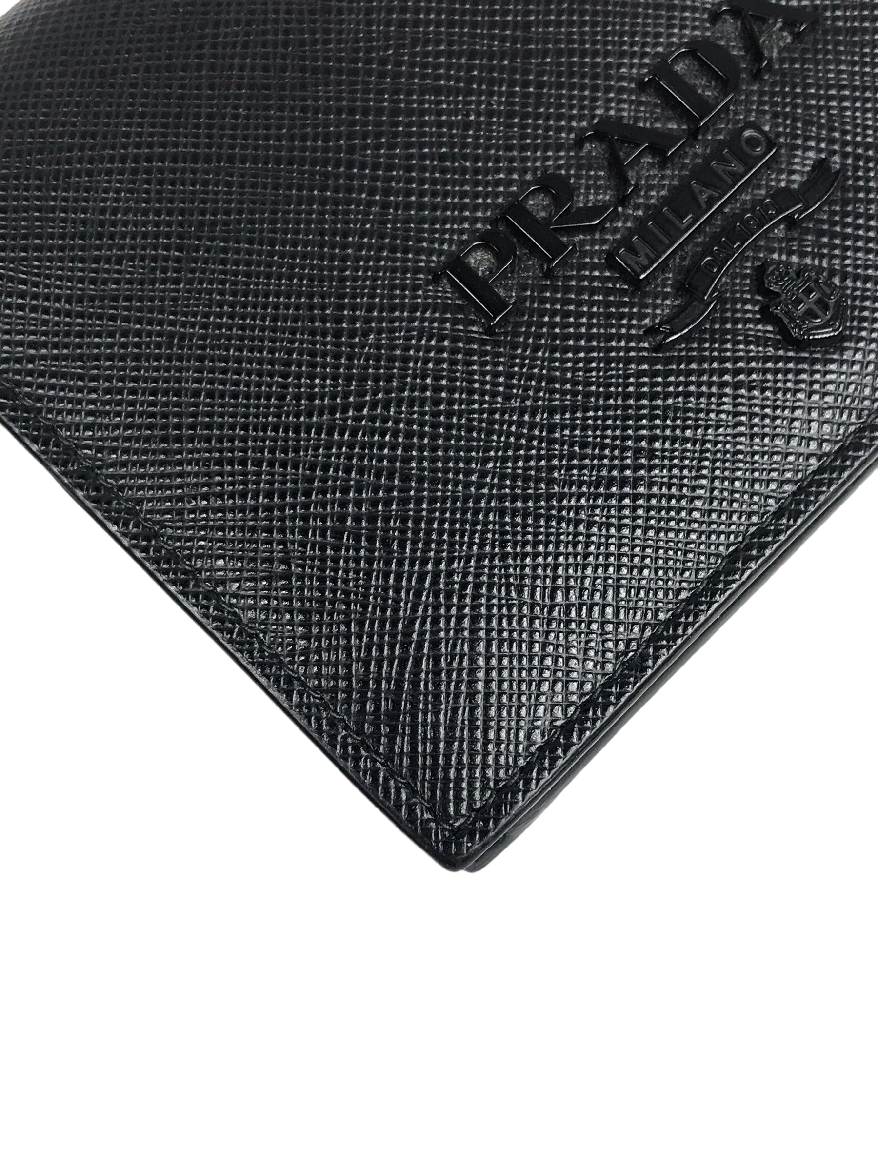 Black Saffiano Shine Bi-Fold Wallet w/BHW