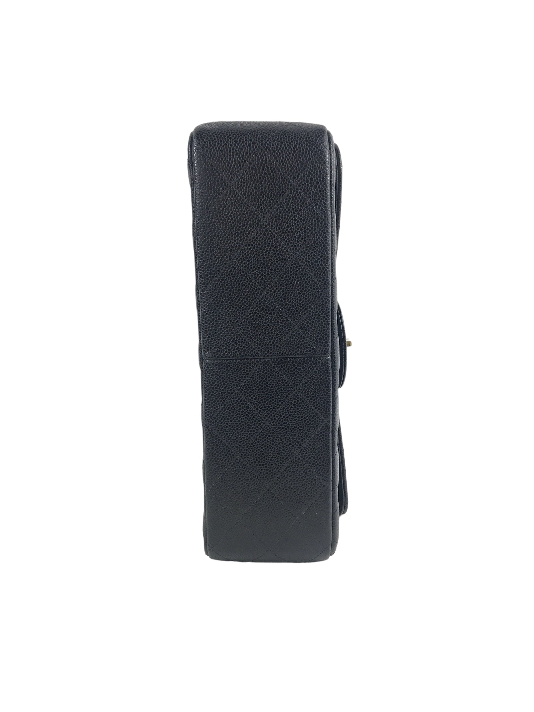 Black Caviar Double Flap Jumbo W/GHW