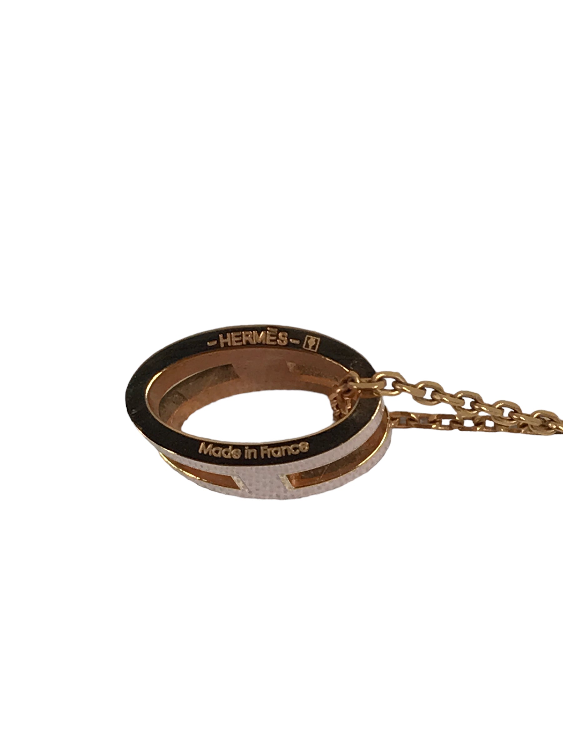 Rose Dragee Enamel H Pop Rose Gold Necklace