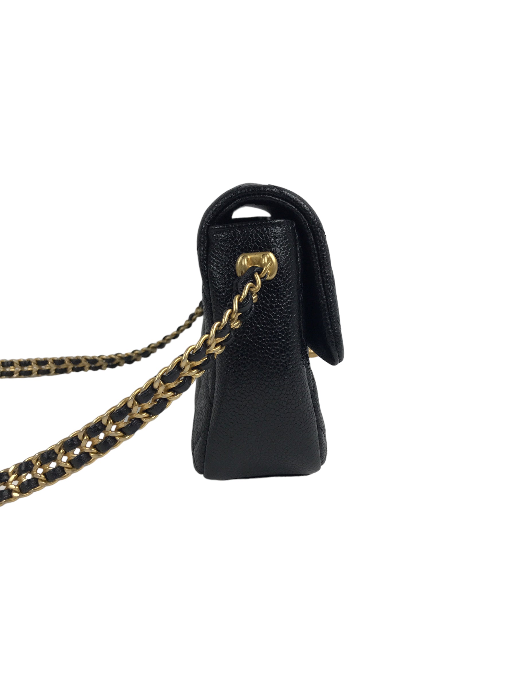 Black Caviar Quilted Mini Medallion Single Flap w/AGHW- ON LAYAWAY