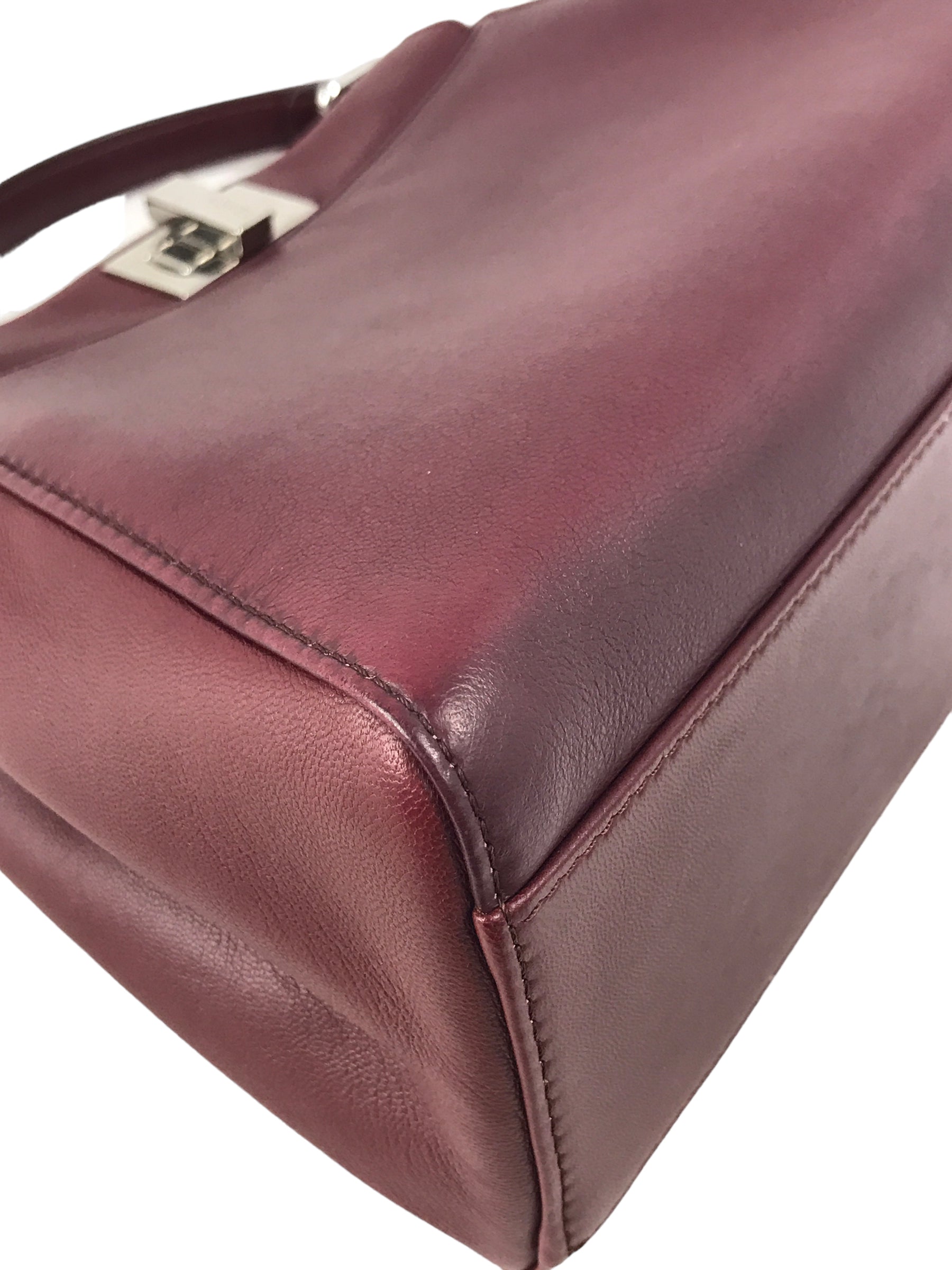 Burgundy Mini Peekaboo w/ removable monogram coated canvas peekaboo defender case w/SHW