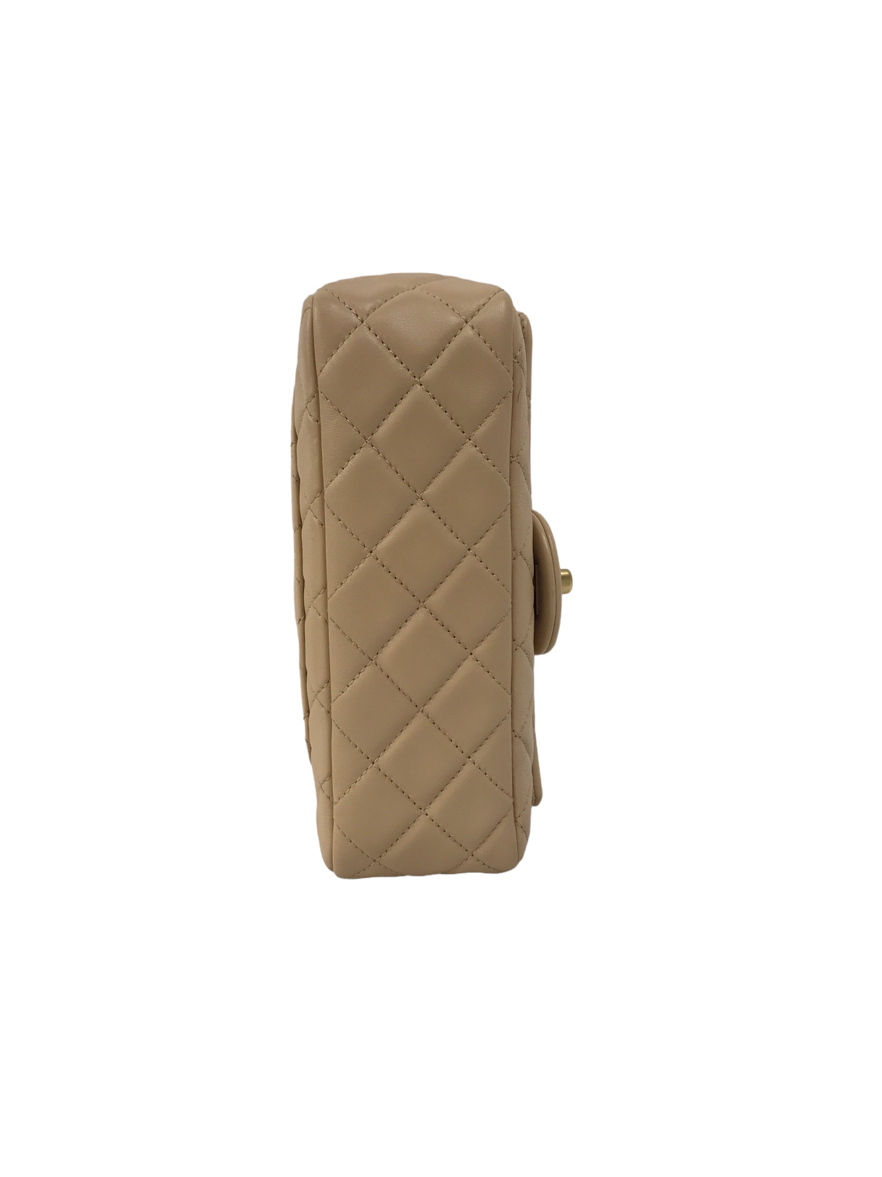 Lambskin Quilted Leather Mini Rectangle Pearl Crush w/AGHW