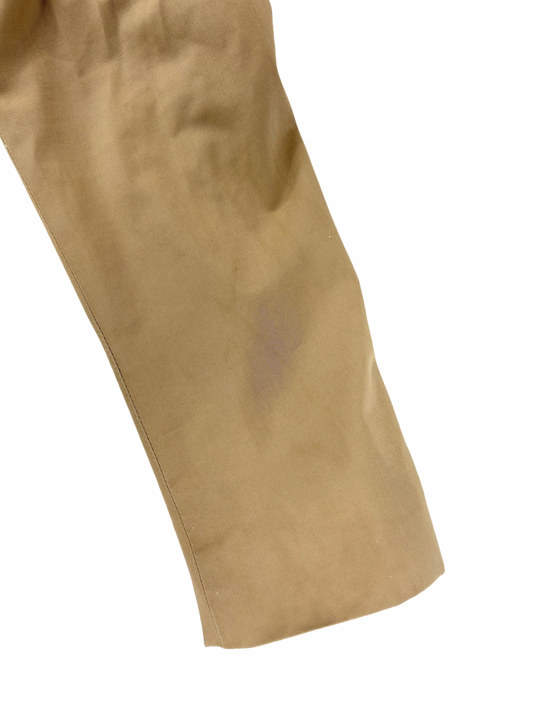 Beige Cotton Double Breasted Trench Coat