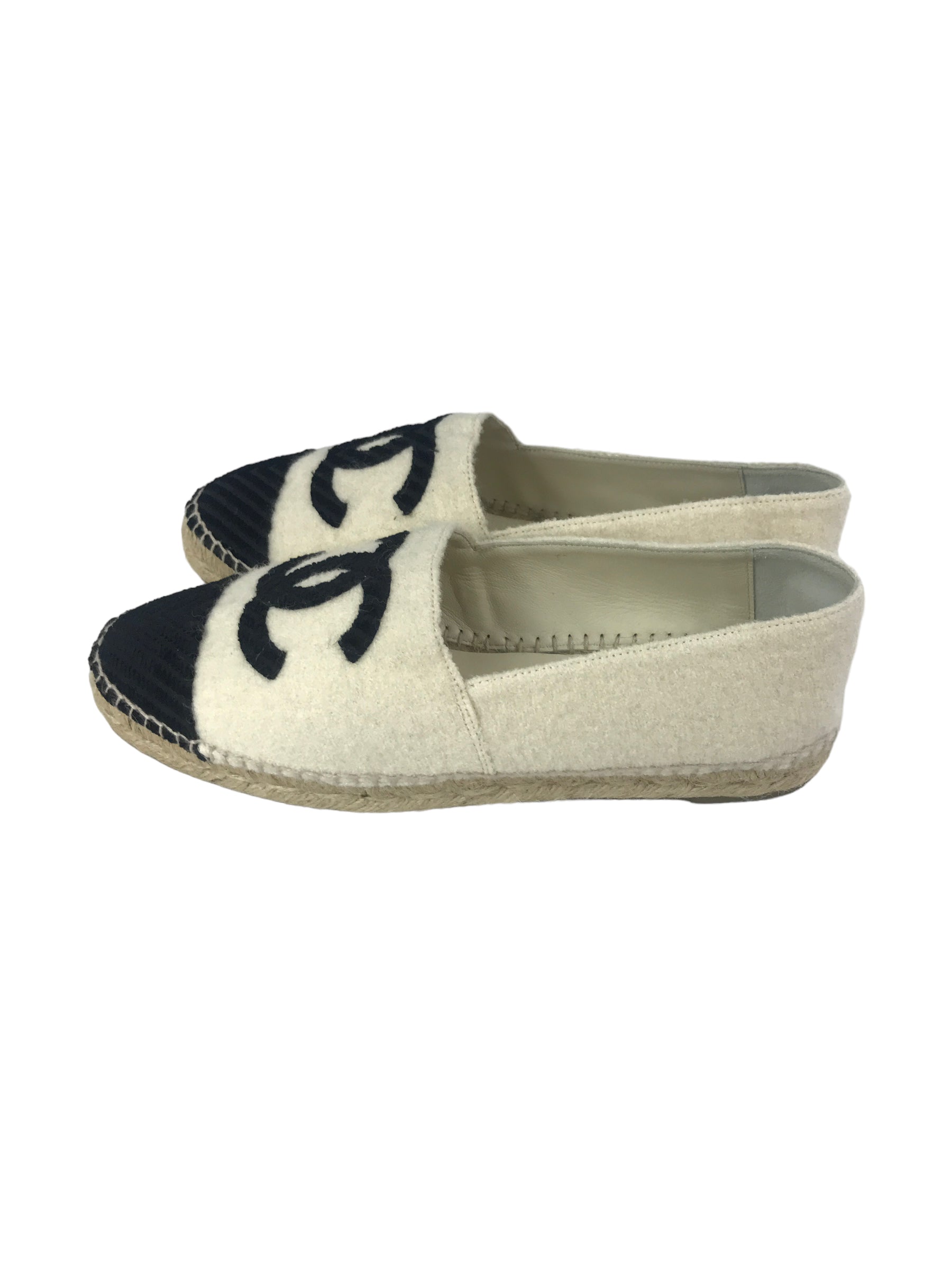 Tweed White/ Black CC Espadrilles-ON LAYAWAY