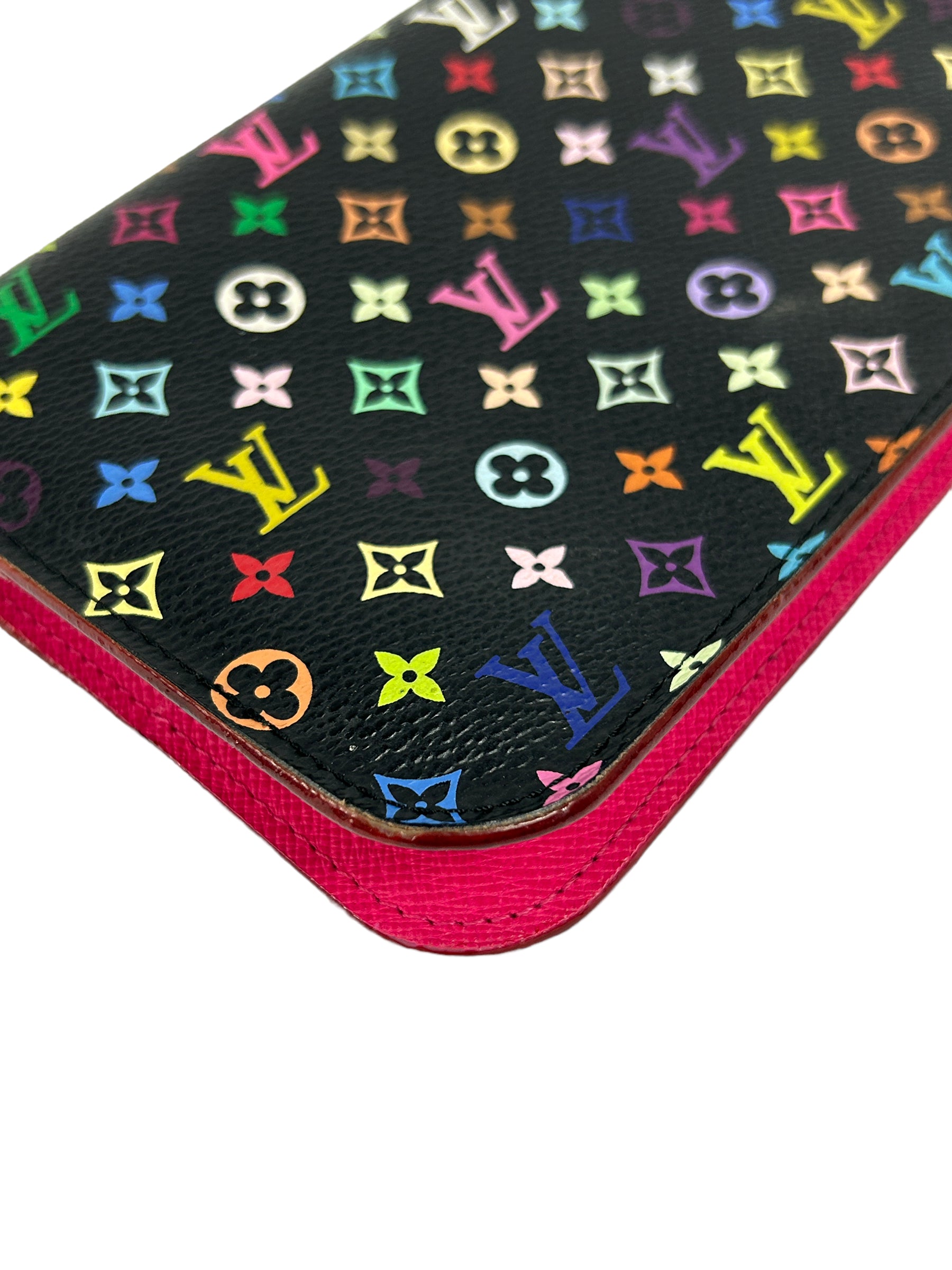 Murakami Multicolored/Black Coated Canvas Insolite Wallet w/GHW