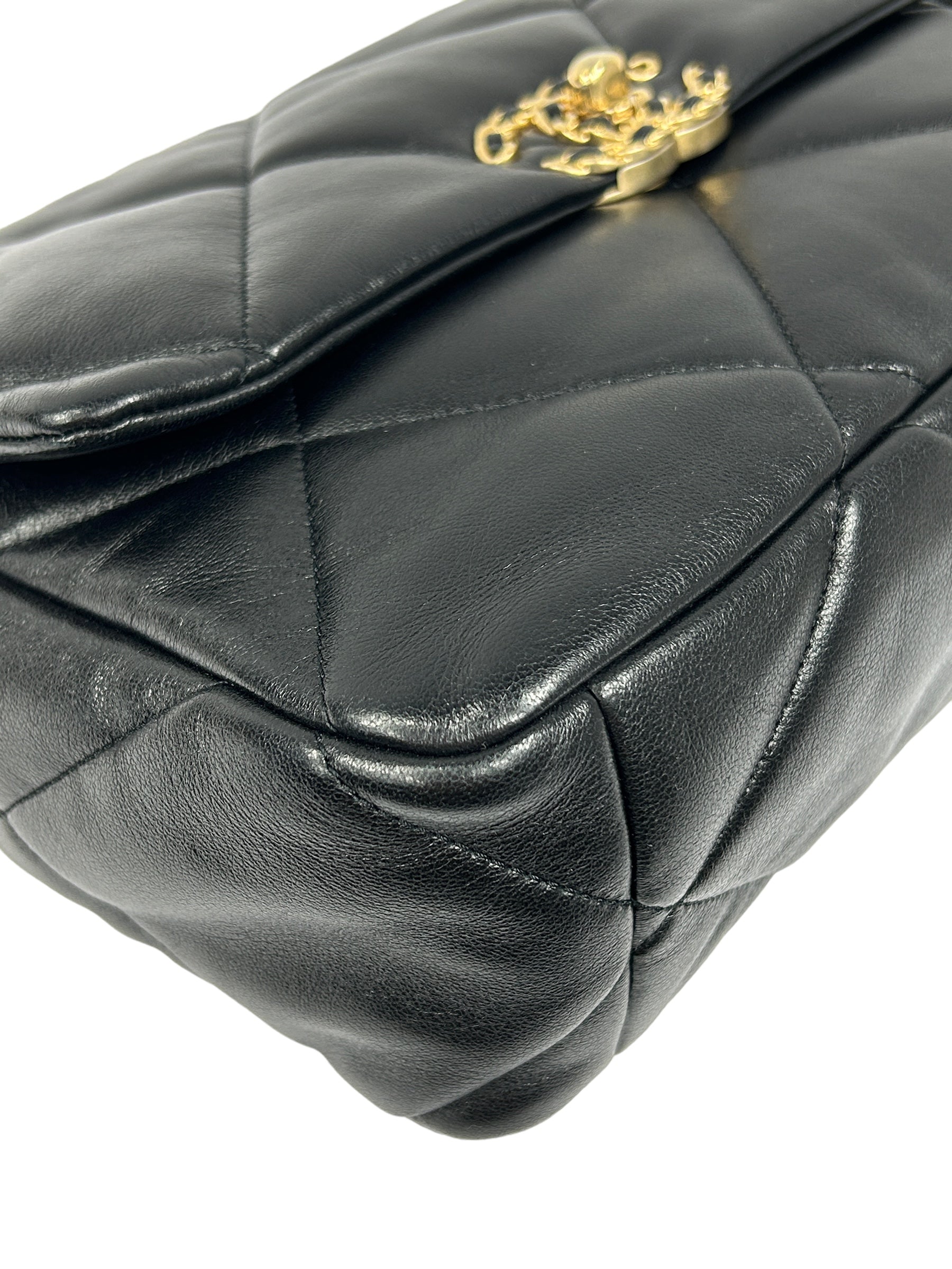 Black Lambskin Quilted Medium 19 Flap Bag w/ GHW/AGHW/SHW/RHW-ON LAYAWAY