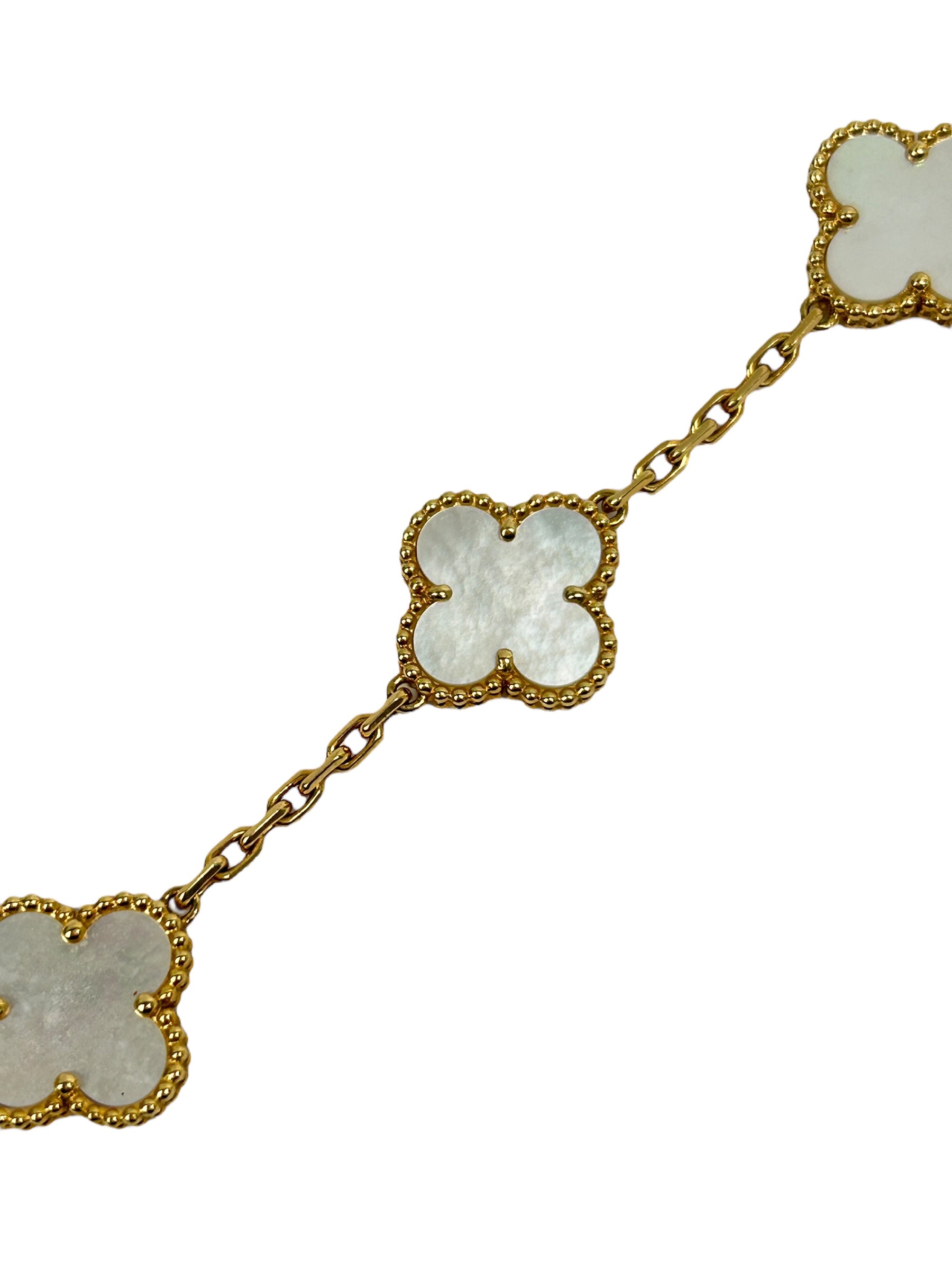 5 Motif Mother of Pearl Vintage Alhambra Gold Bracelet