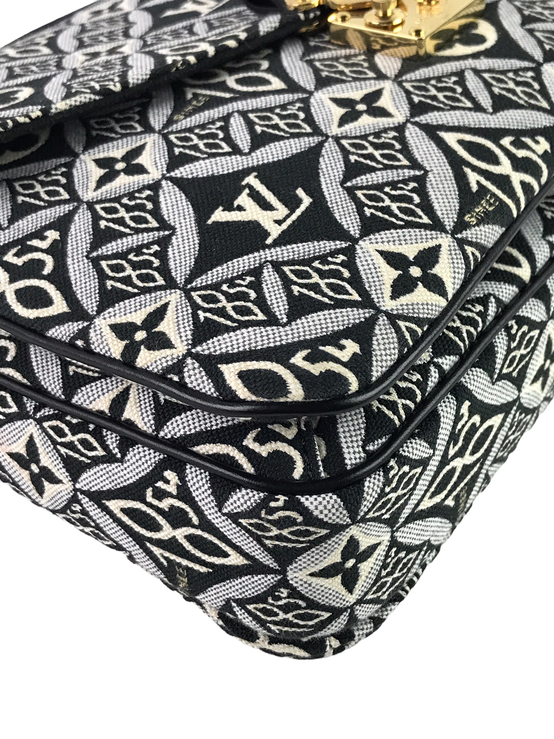 2020 Since 1854 Black Printed Canvas Pochette Metis W/GHW