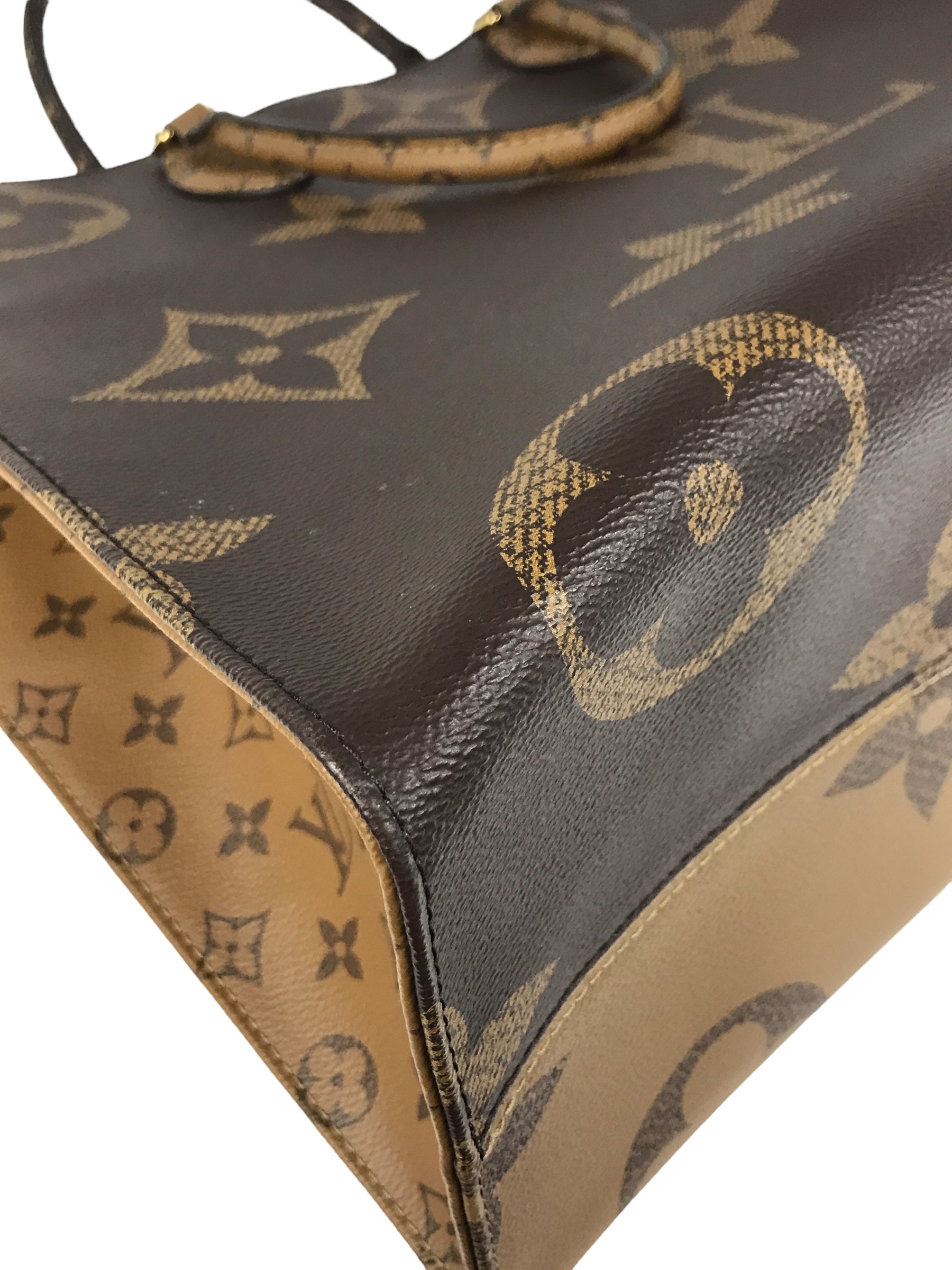 Brown Monogram Reverse Canvas OnTheGo GM Tote Bag W/GHW