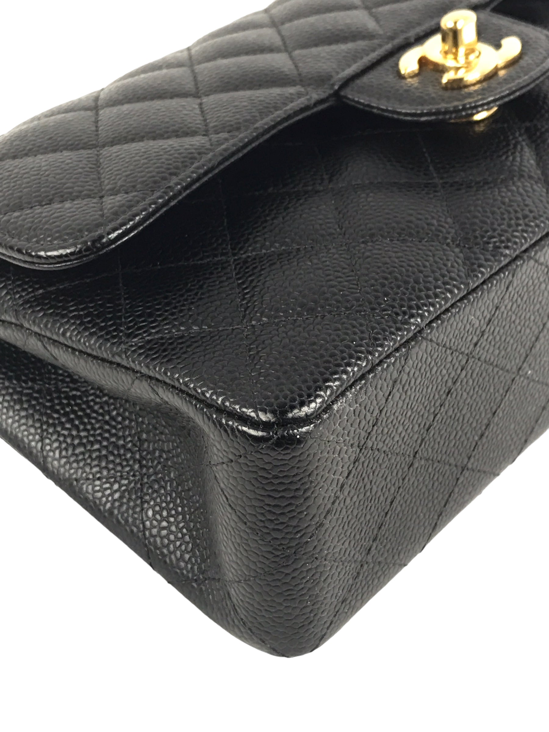 Black Caviar Small Double Flap Classic w/GHW