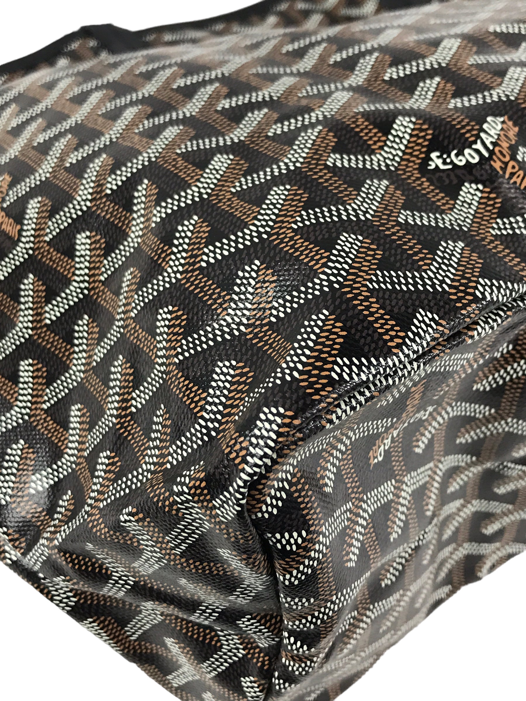Black St. Louis Coated Canvas PM Shopping Tote