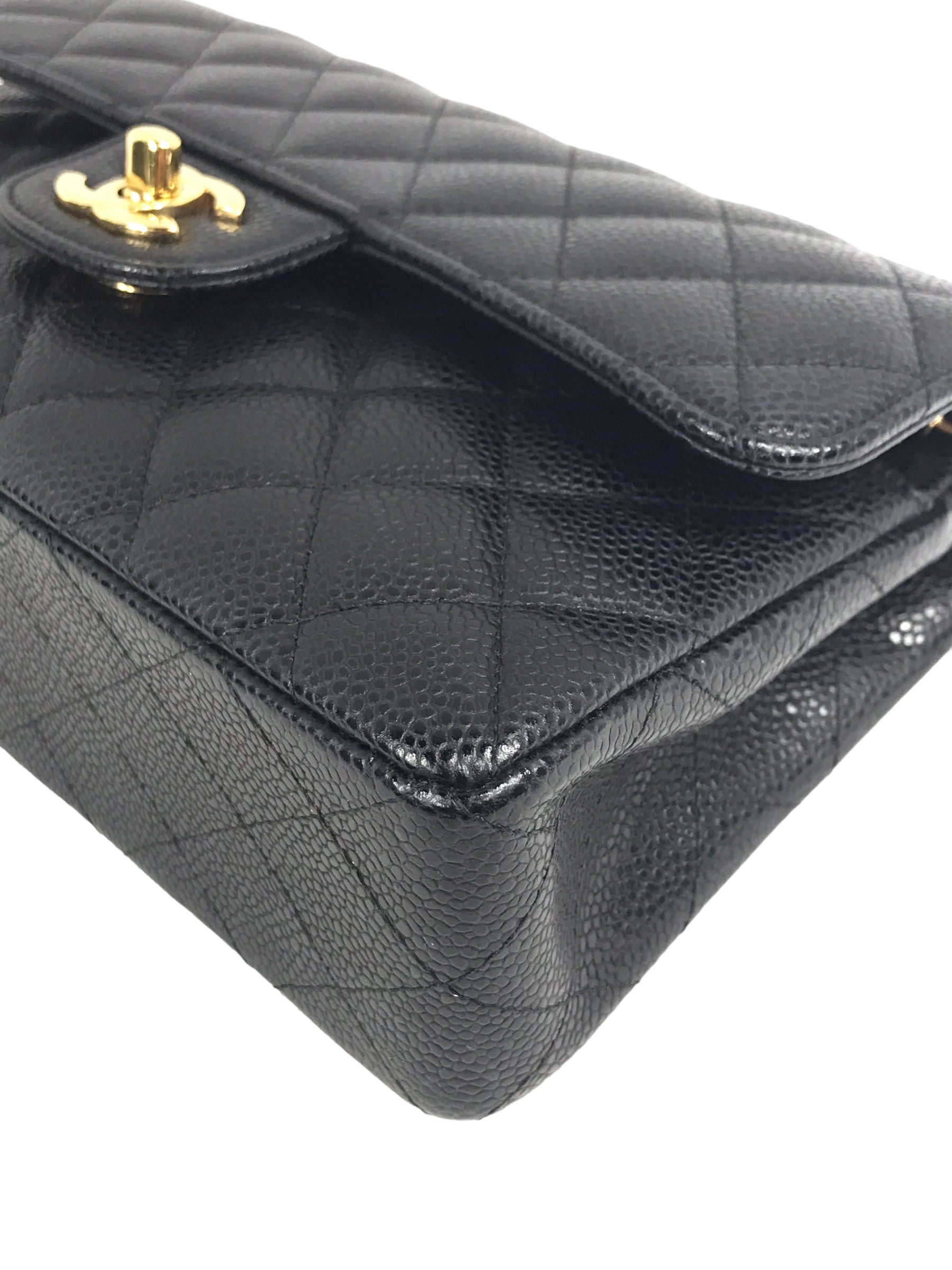 Black Caviar Quilted Small Classic Flap Bag W/GHW