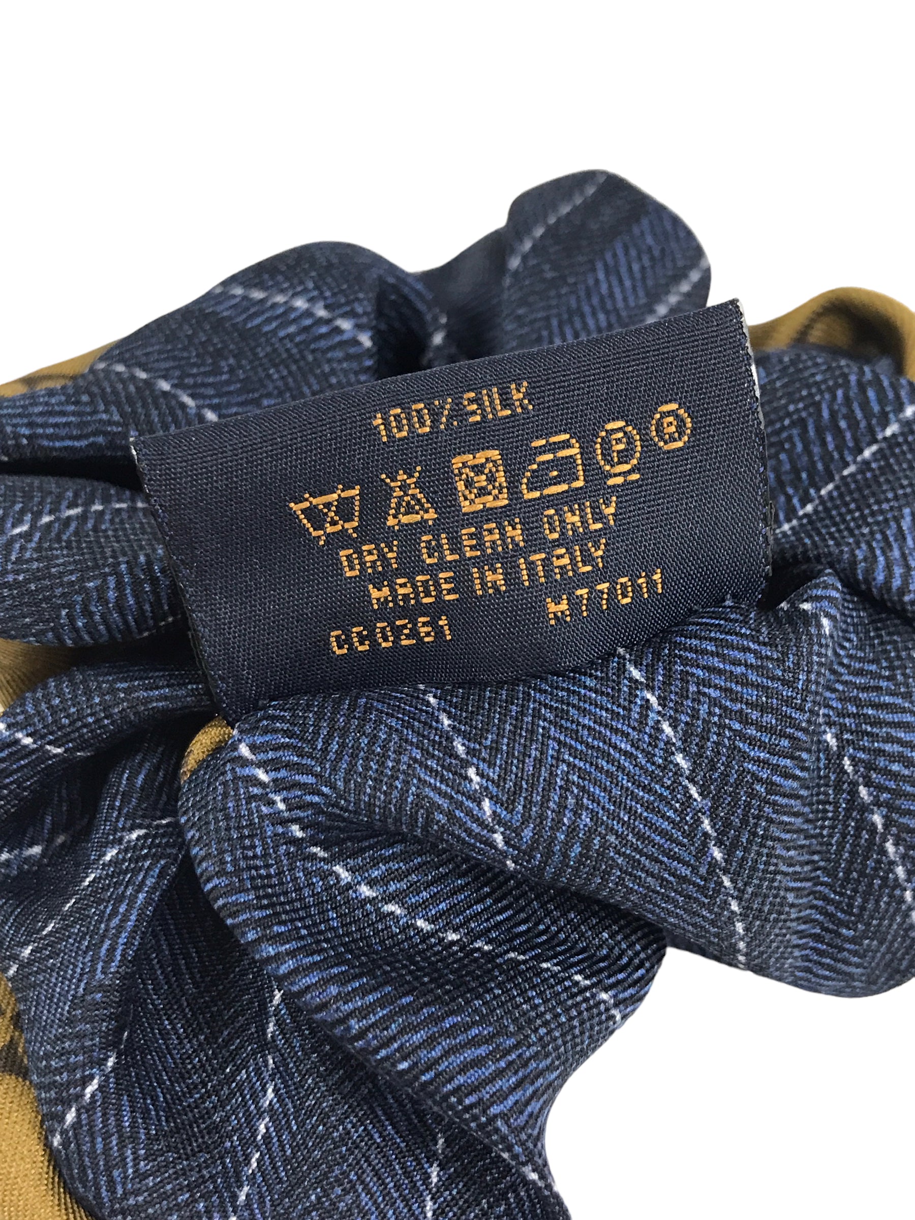 Monogram /Denim Pattern Silk Scrunchie