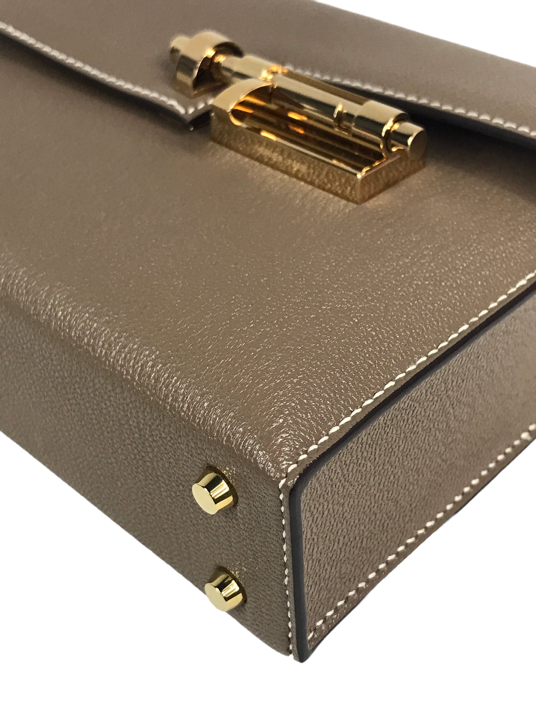 Etoupe Chevre Myssore Verrou Chain Mini Bag W/GHW - Haute Classics