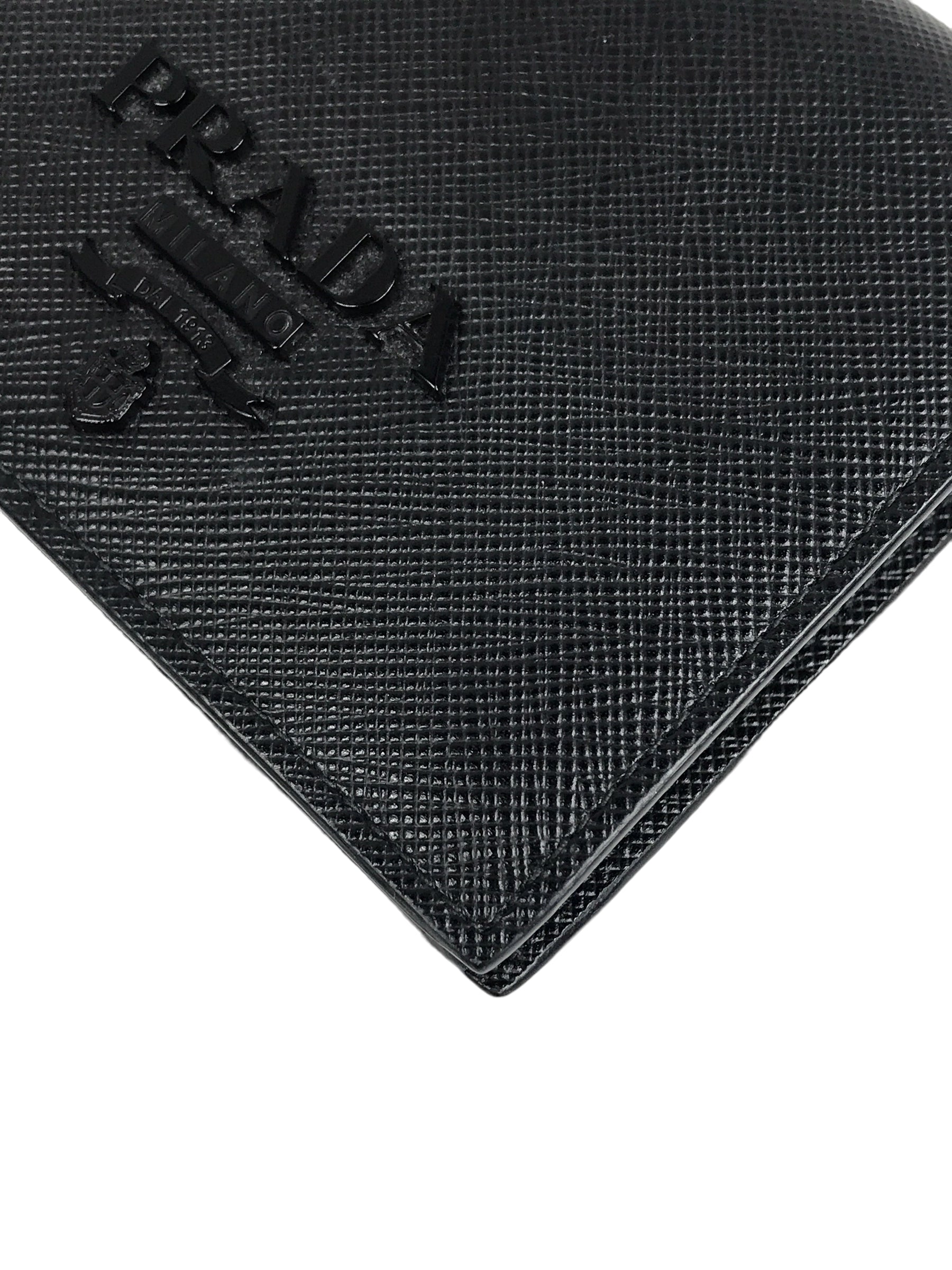 Black Saffiano Shine Bi-Fold Wallet w/BHW