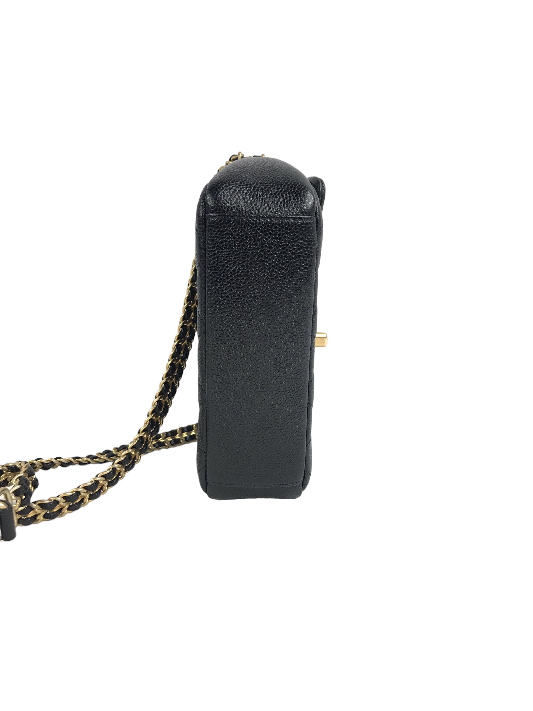 Black Caviar Quilted Mini Medallion Single Flap w/AGHW- ON LAYAWAY