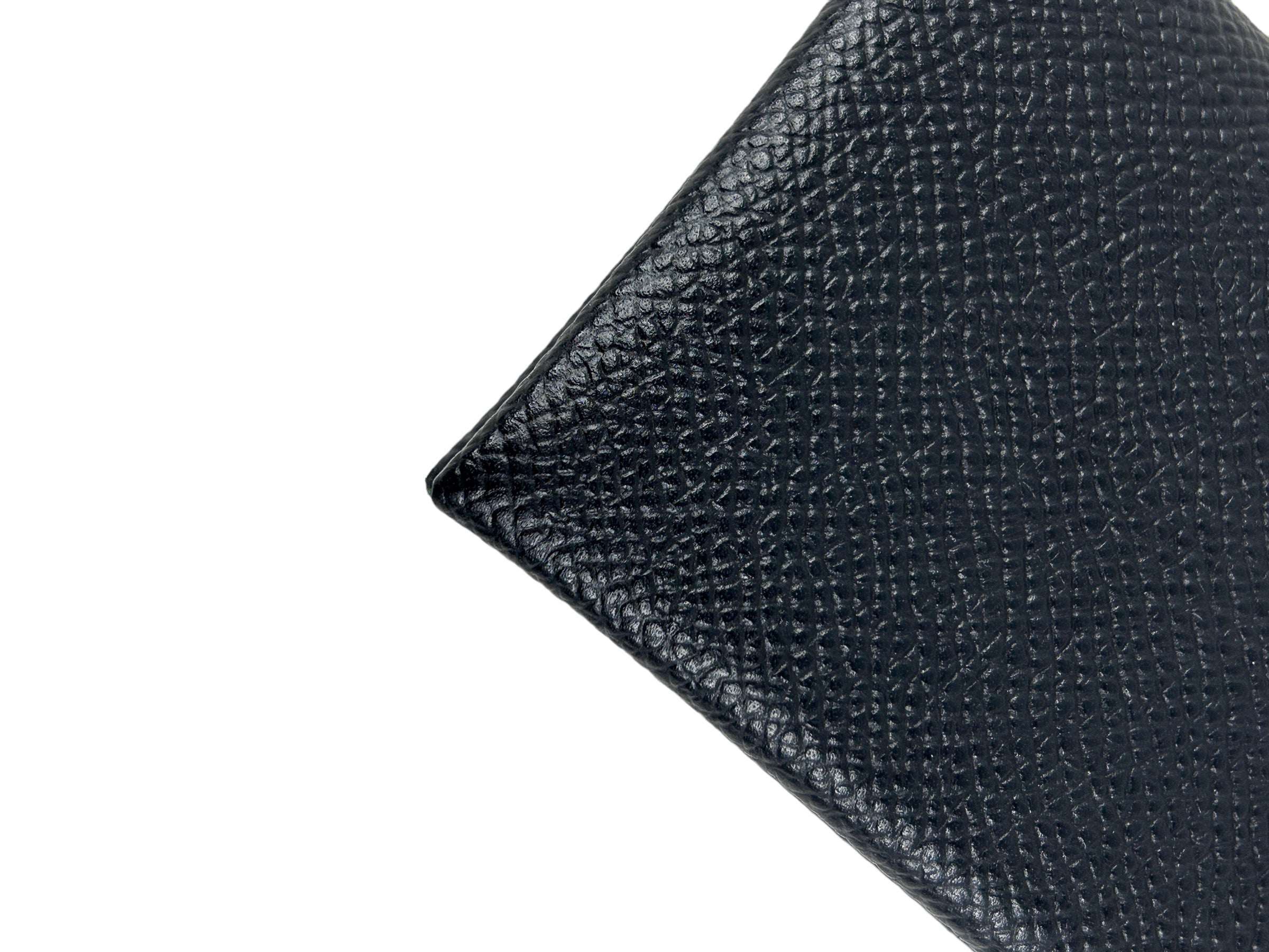 Black Epsom Leather Calvi Card Holder w/PHW