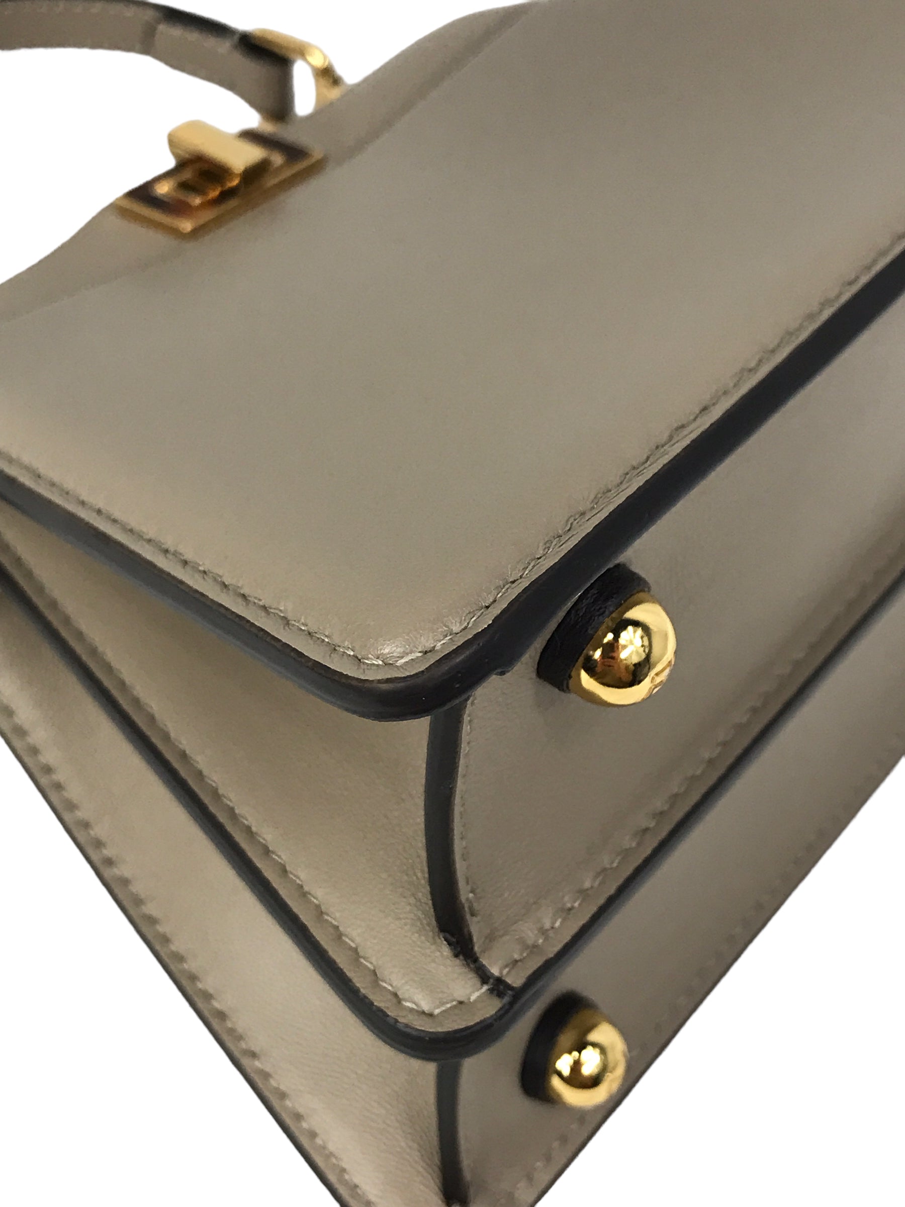 Dove Grey Nappa Leather Peakaboo ISeeU Petite Tortoiseshell-effect plexiglass Bag w/ GHW