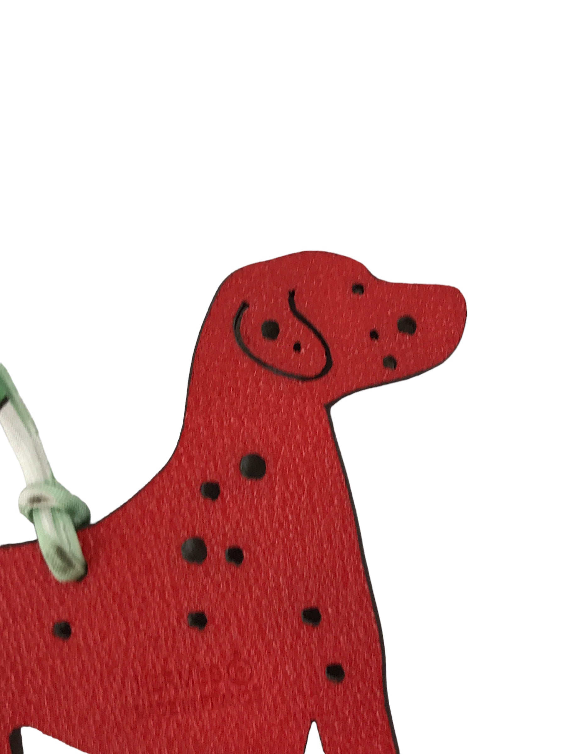Petite H Dalmatian Bi-colour Rouge/Chai Calfskin Leather Bag Charm w/ silk twill cord