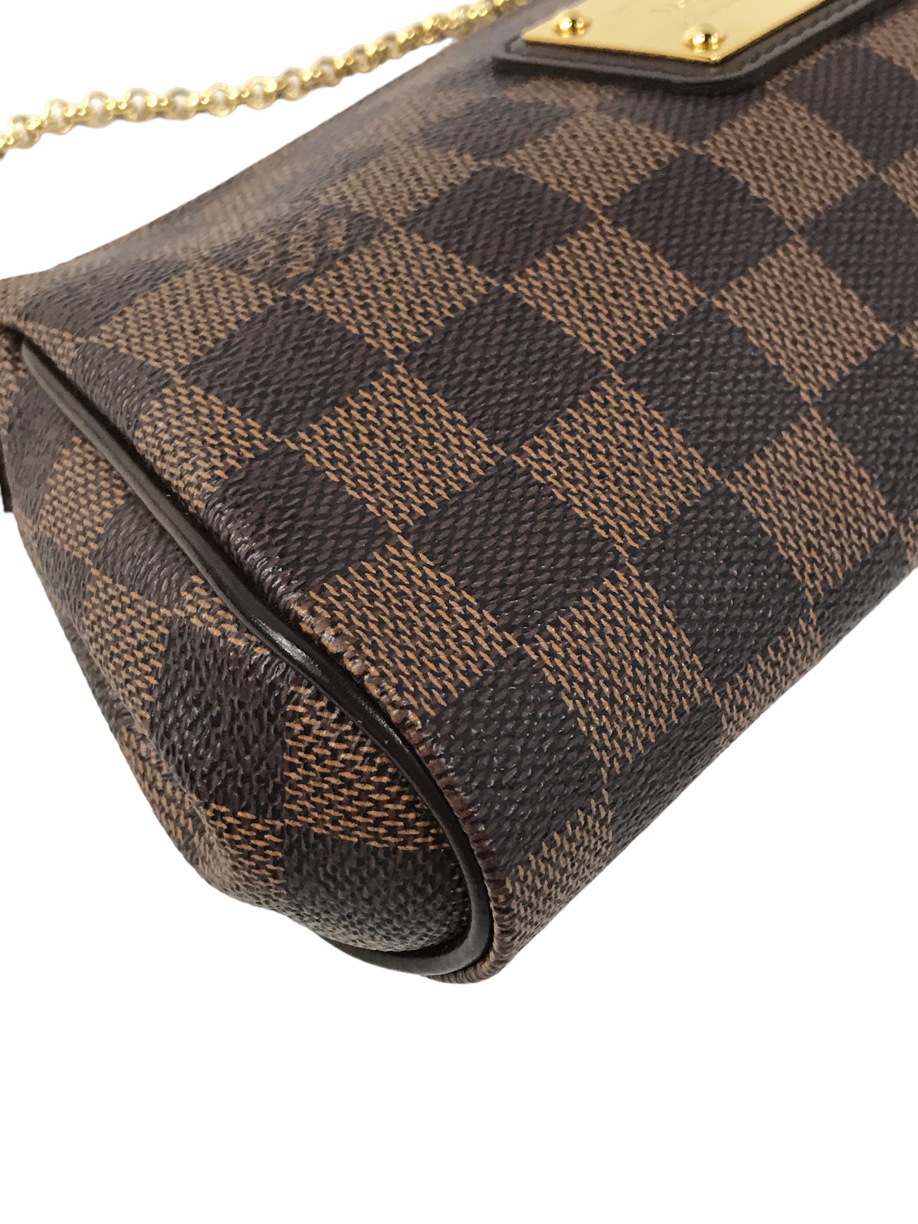 Monogram Damier Ebene Coated Canvas Eva Clutch w/GHW