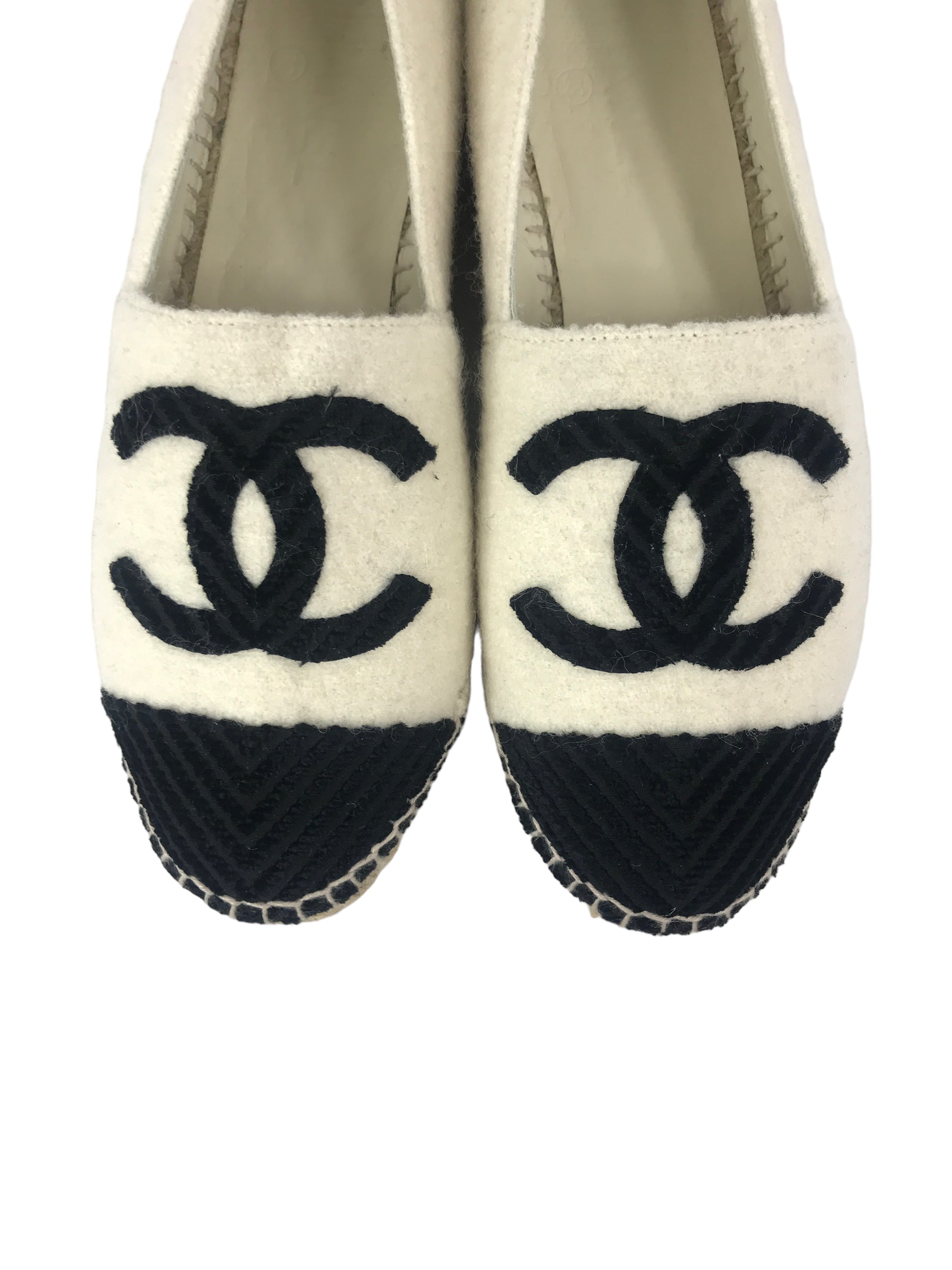 Tweed White/ Black CC Espadrilles-ON LAYAWAY