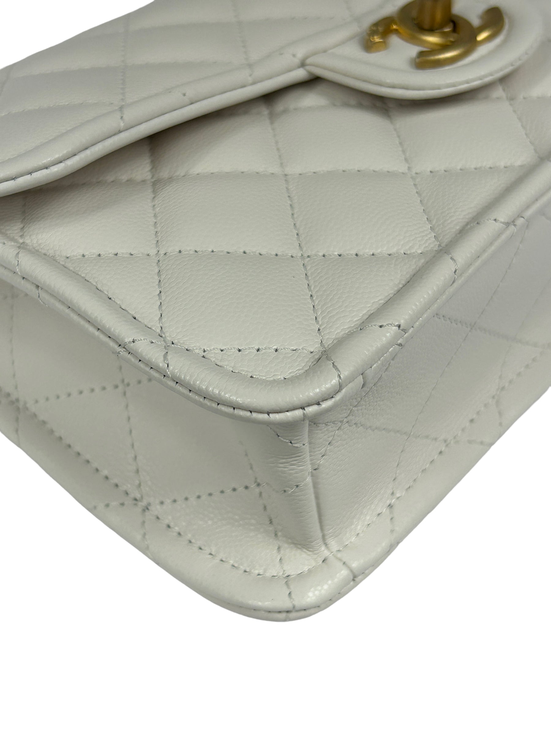 White Caviar CC Timeless Flap Bag w/AGHW