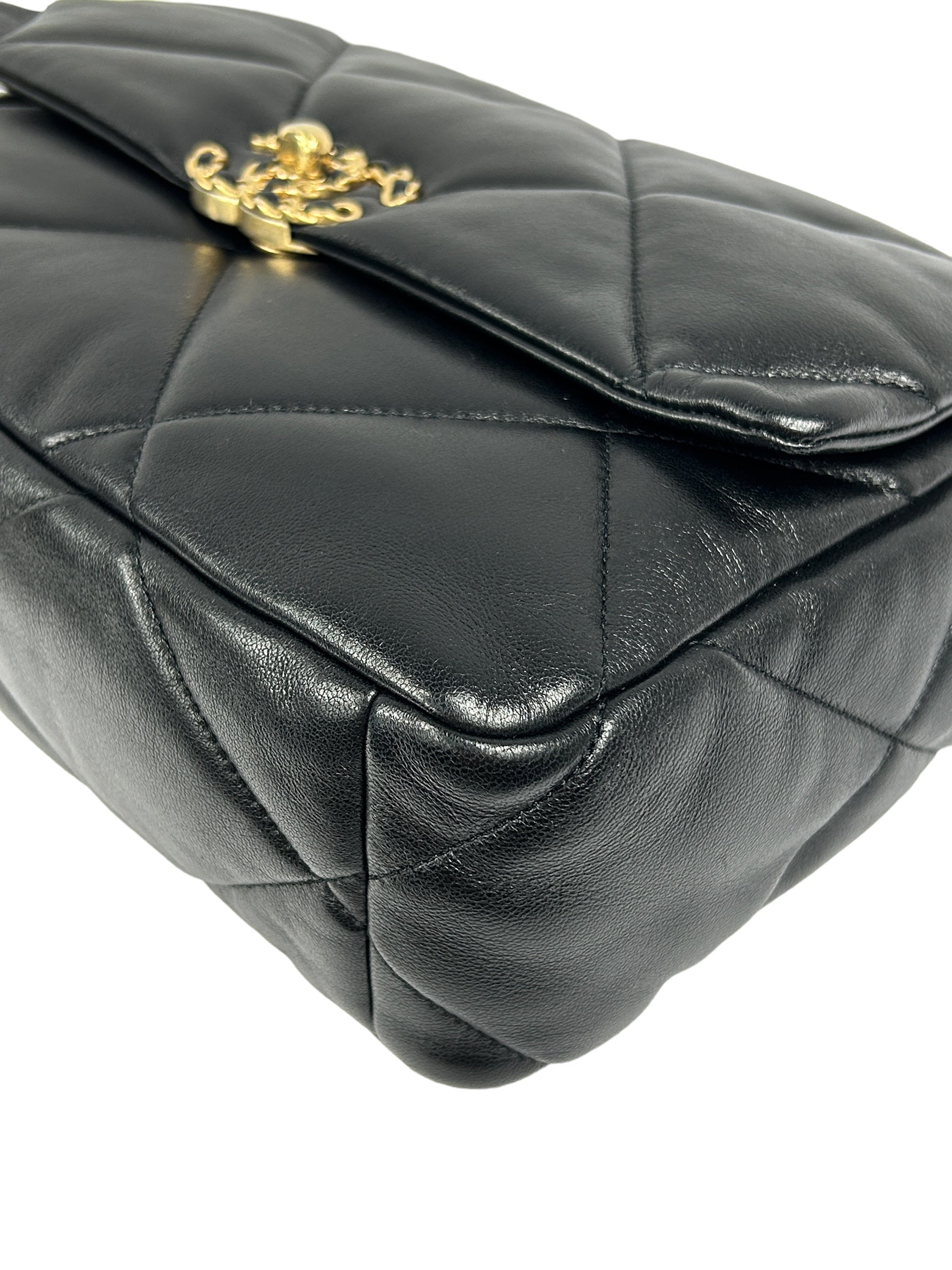 Black Lambskin Quilted Medium 19 Flap Bag w/ GHW/AGHW/SHW/RHW-ON LAYAWAY