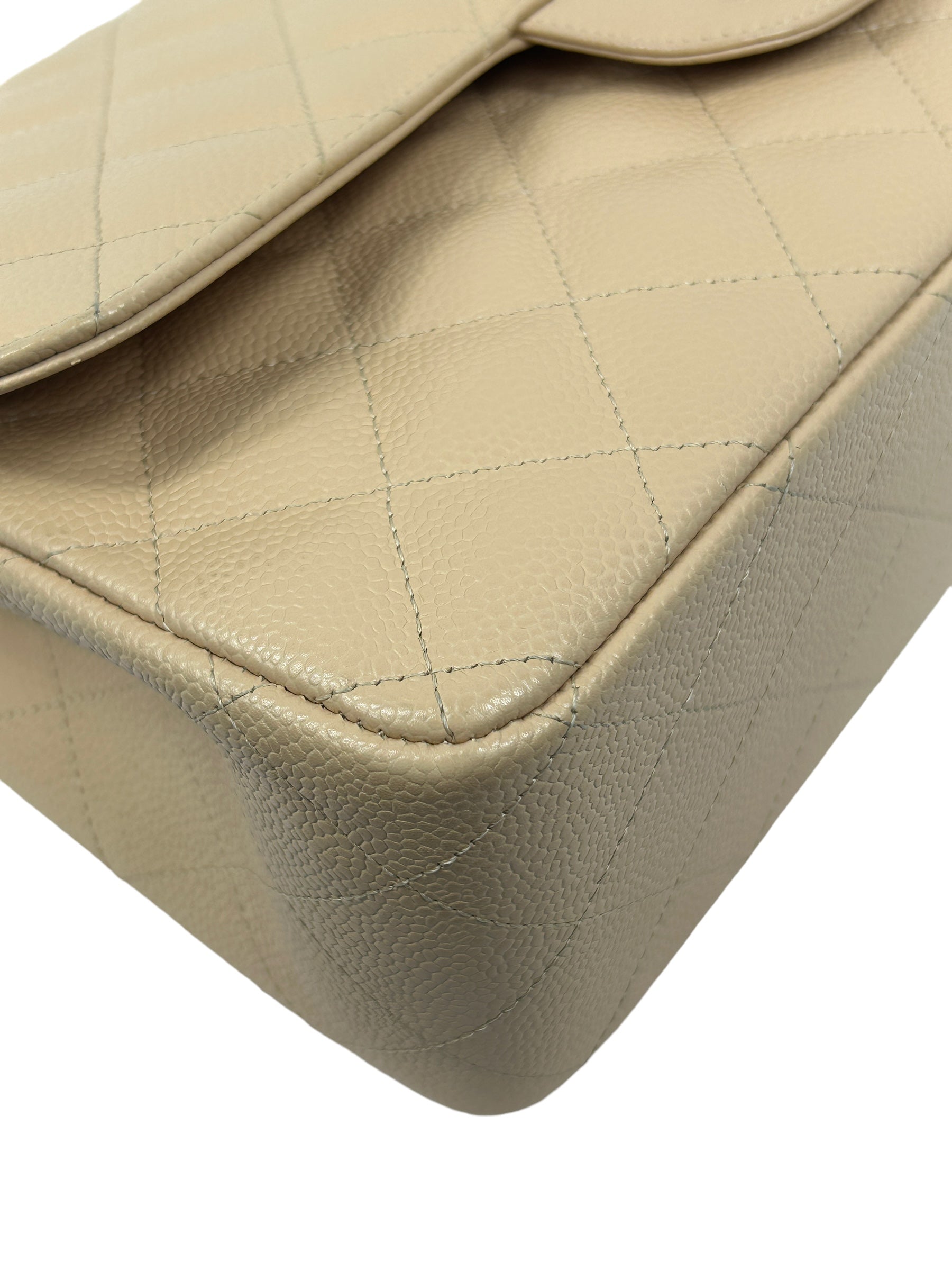 Nude Caviar Quilted Double Flap Jumbo w/SHW