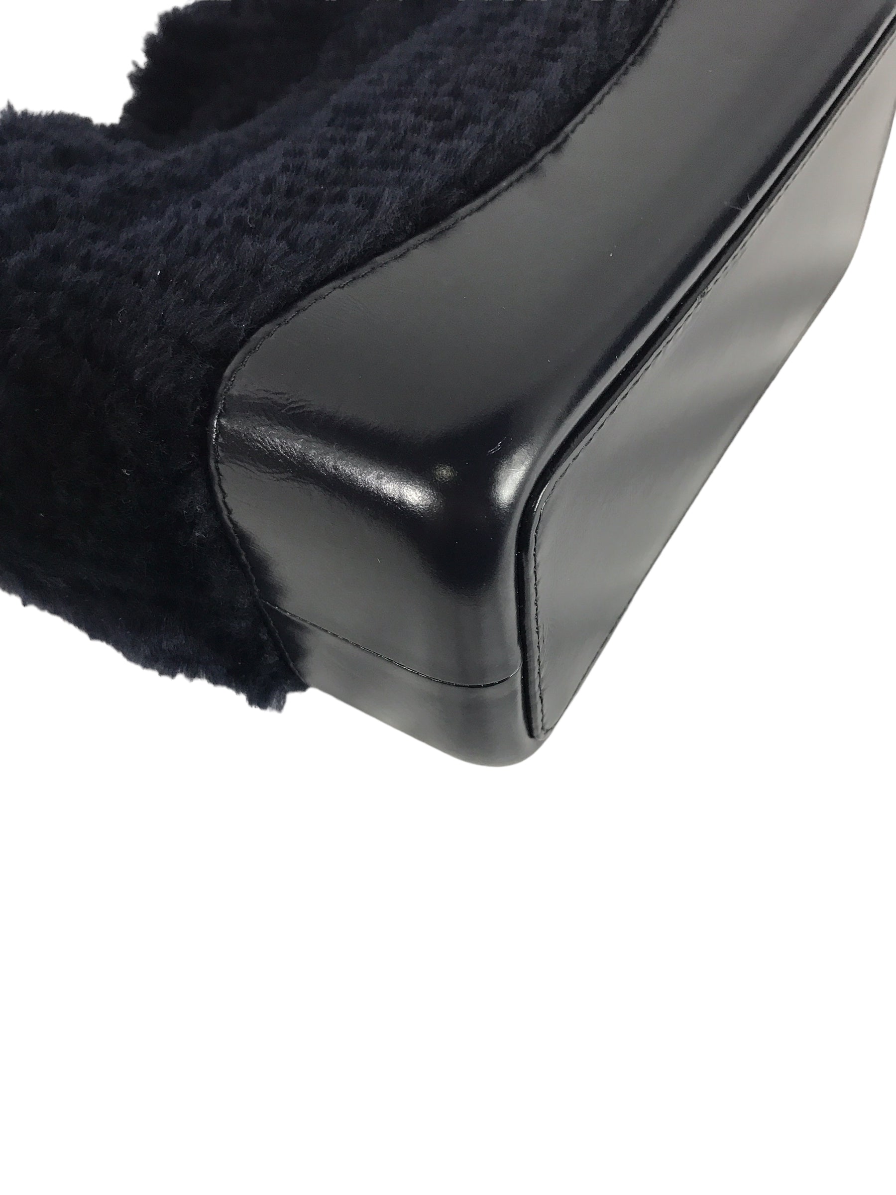 Chanel Navy Shearling/ Aged Calfskin Leather Gabrielle Backpack w/ AGHW/RHW/GHW